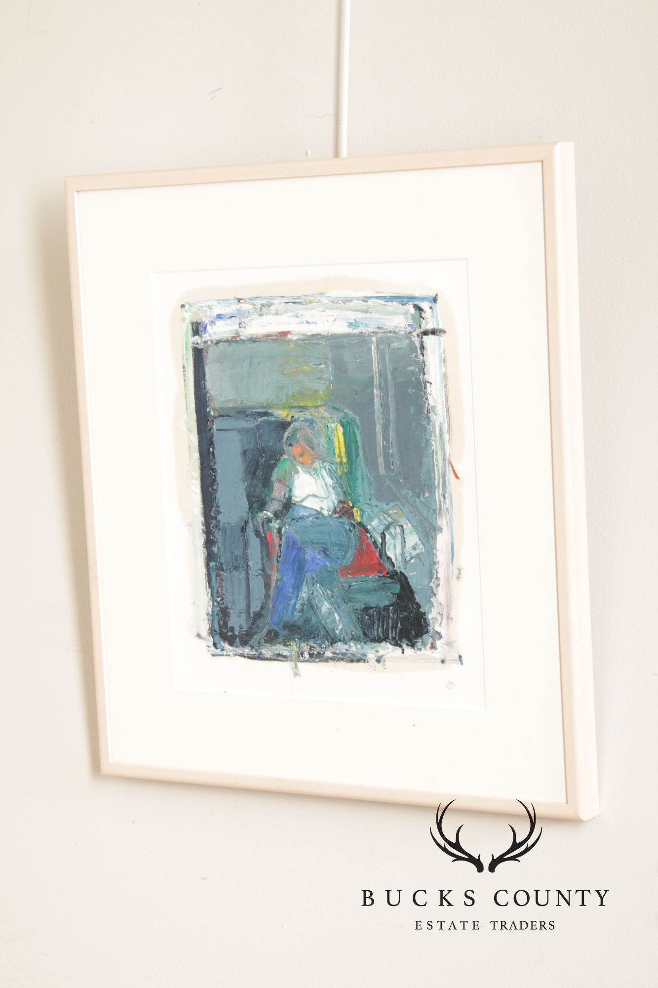 Dee Jenkins Abstract Oil Painting, 'Man on Train'