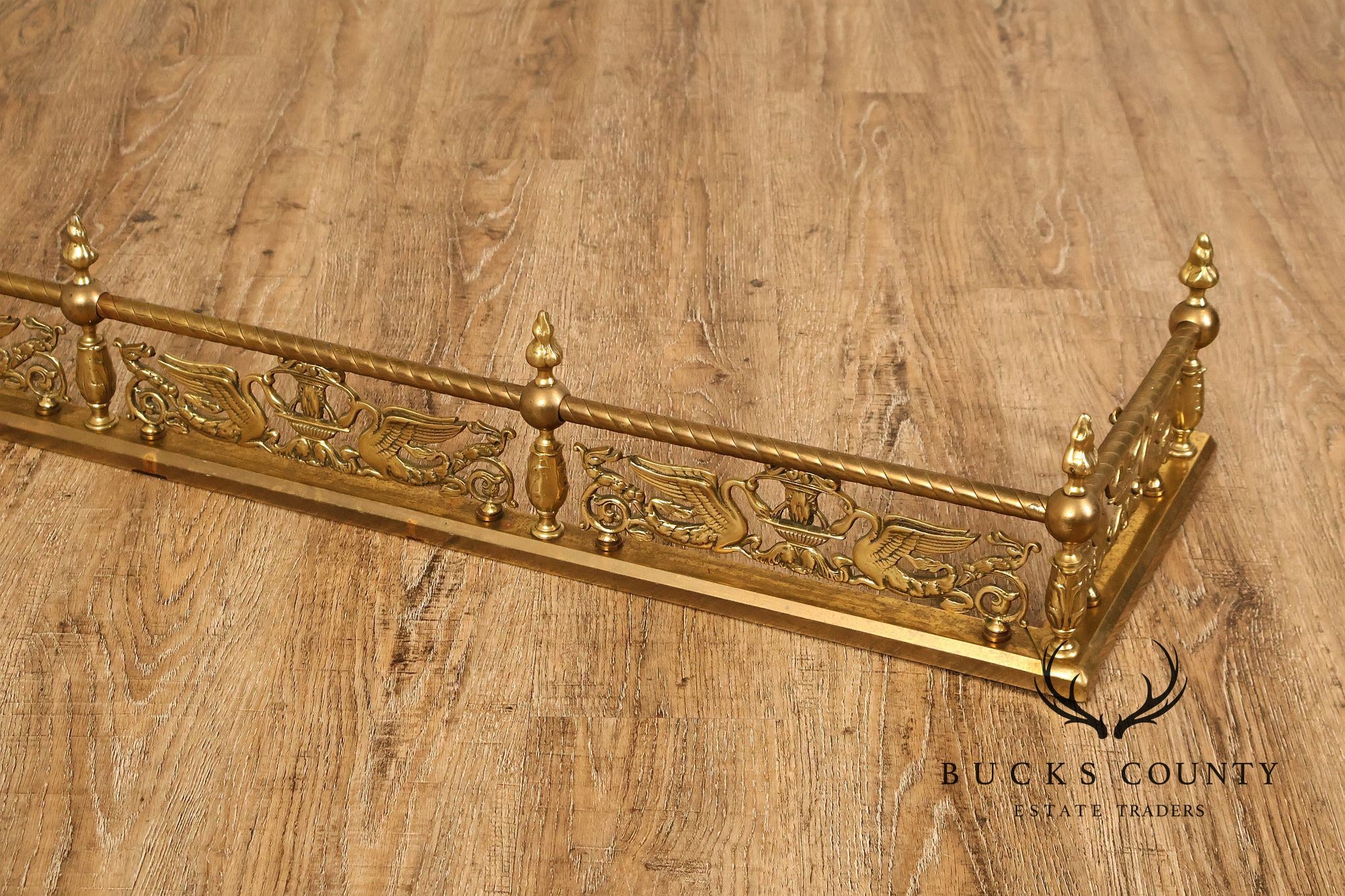 Neoclassical Style Brass Fireplace Fender