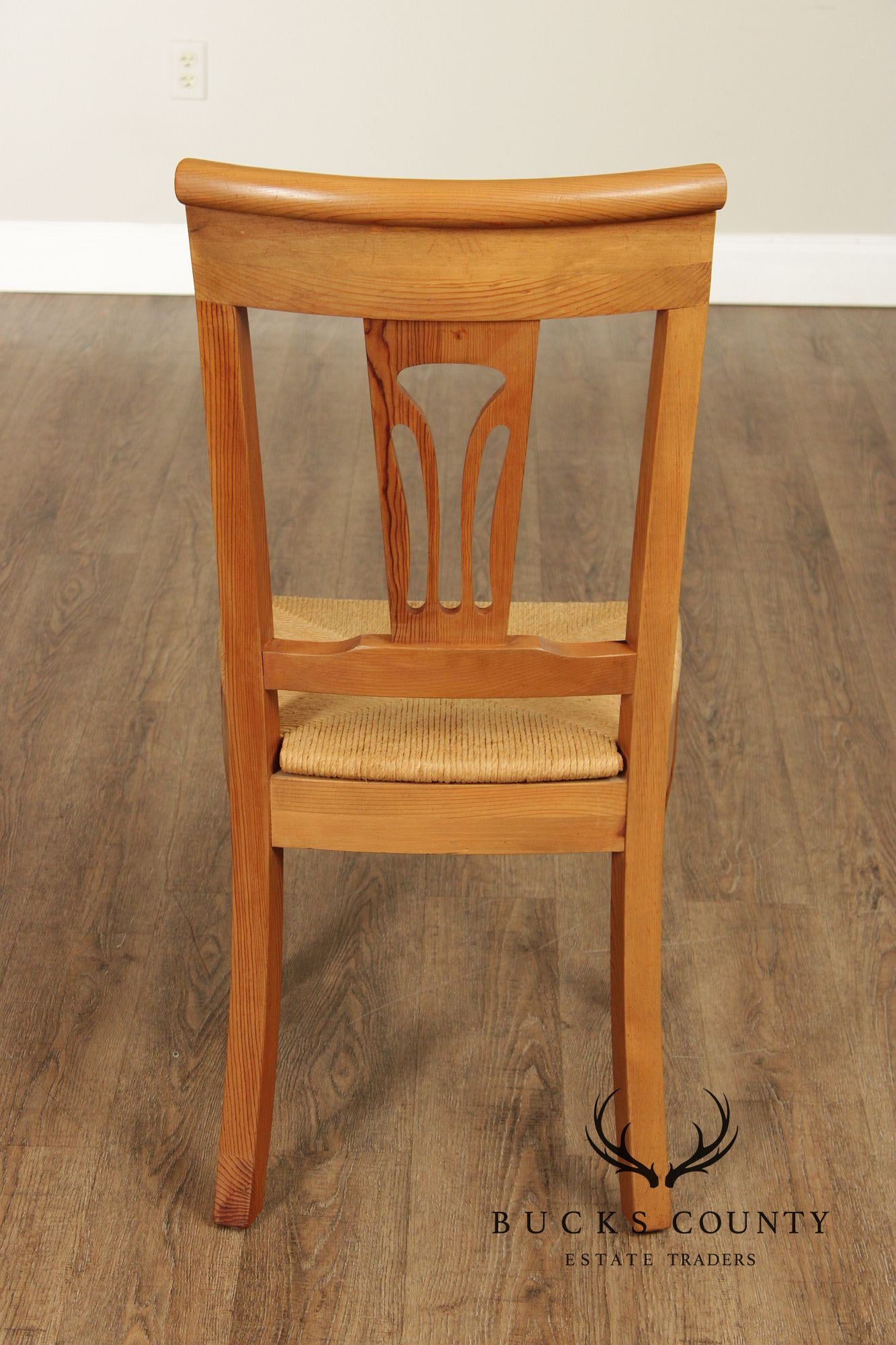 French Country Style Set Of 6 Rush Seat Dining Chairs