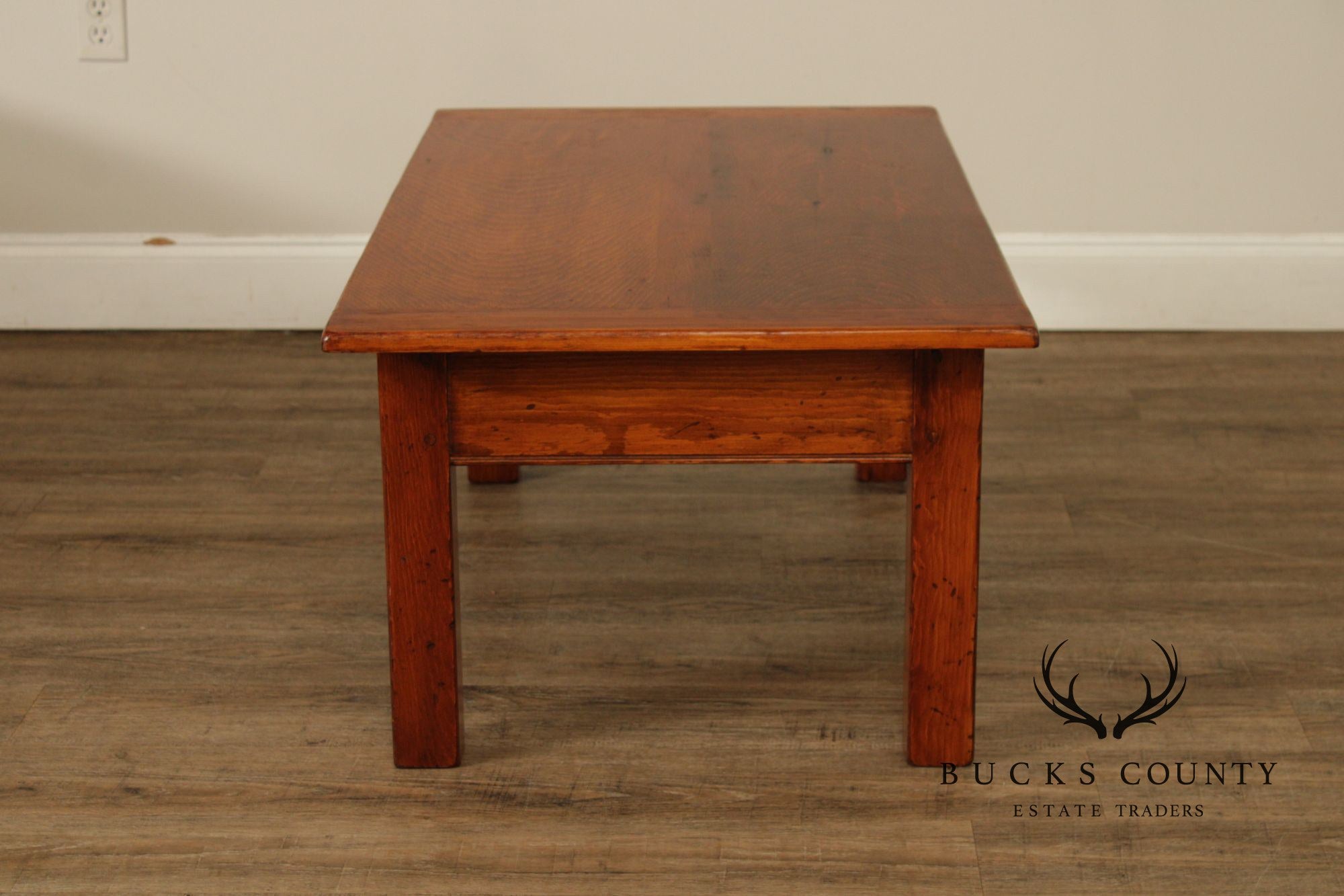Rustic Mission Style Coffee Table With Drawer