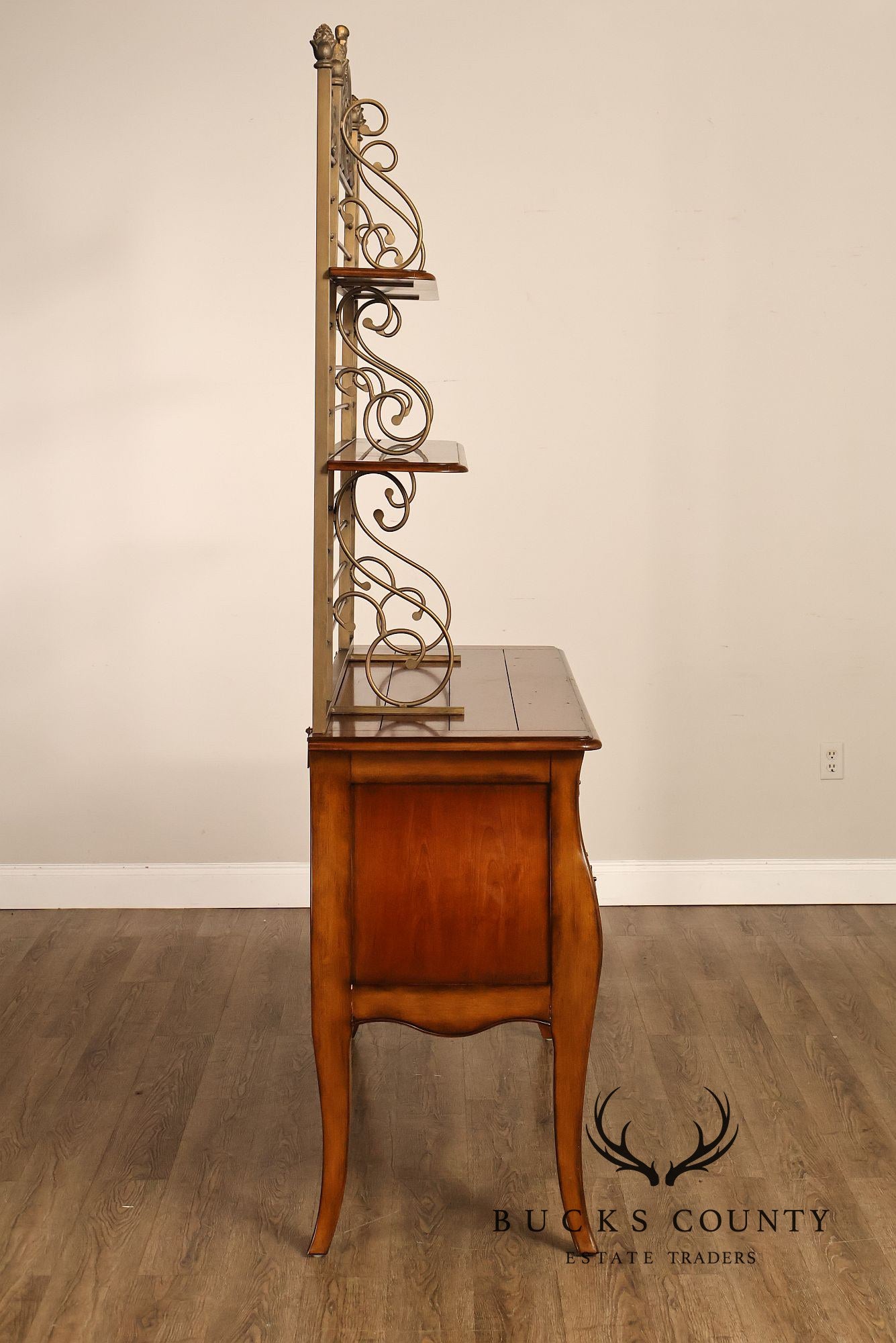 Drexel Heritage French Provincial Sideboard With Metal Scroll Baker's Rack