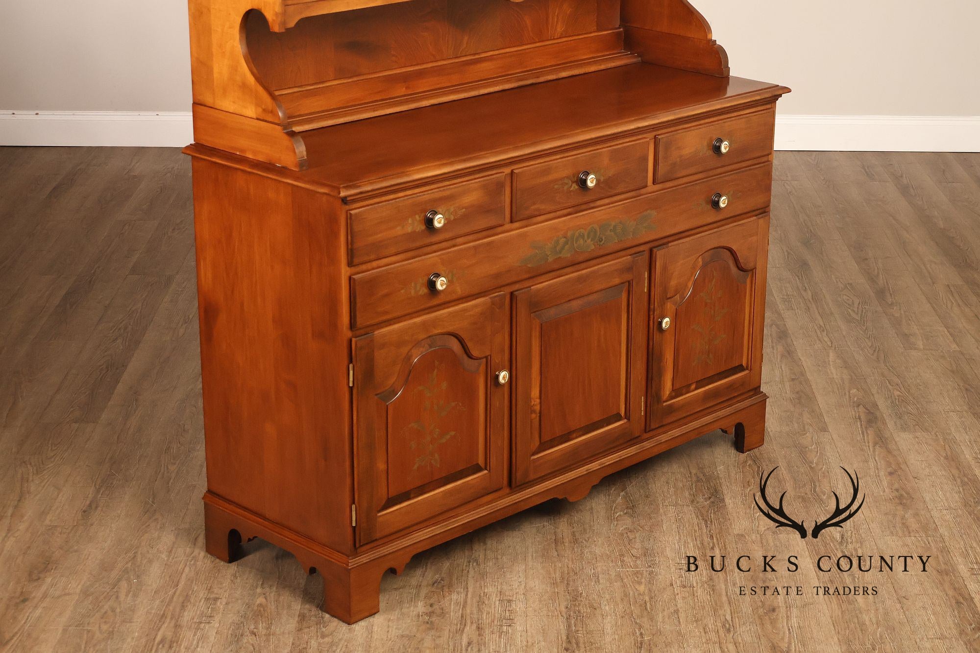 Hitchcock Two Piece Maple Step Back Hutch