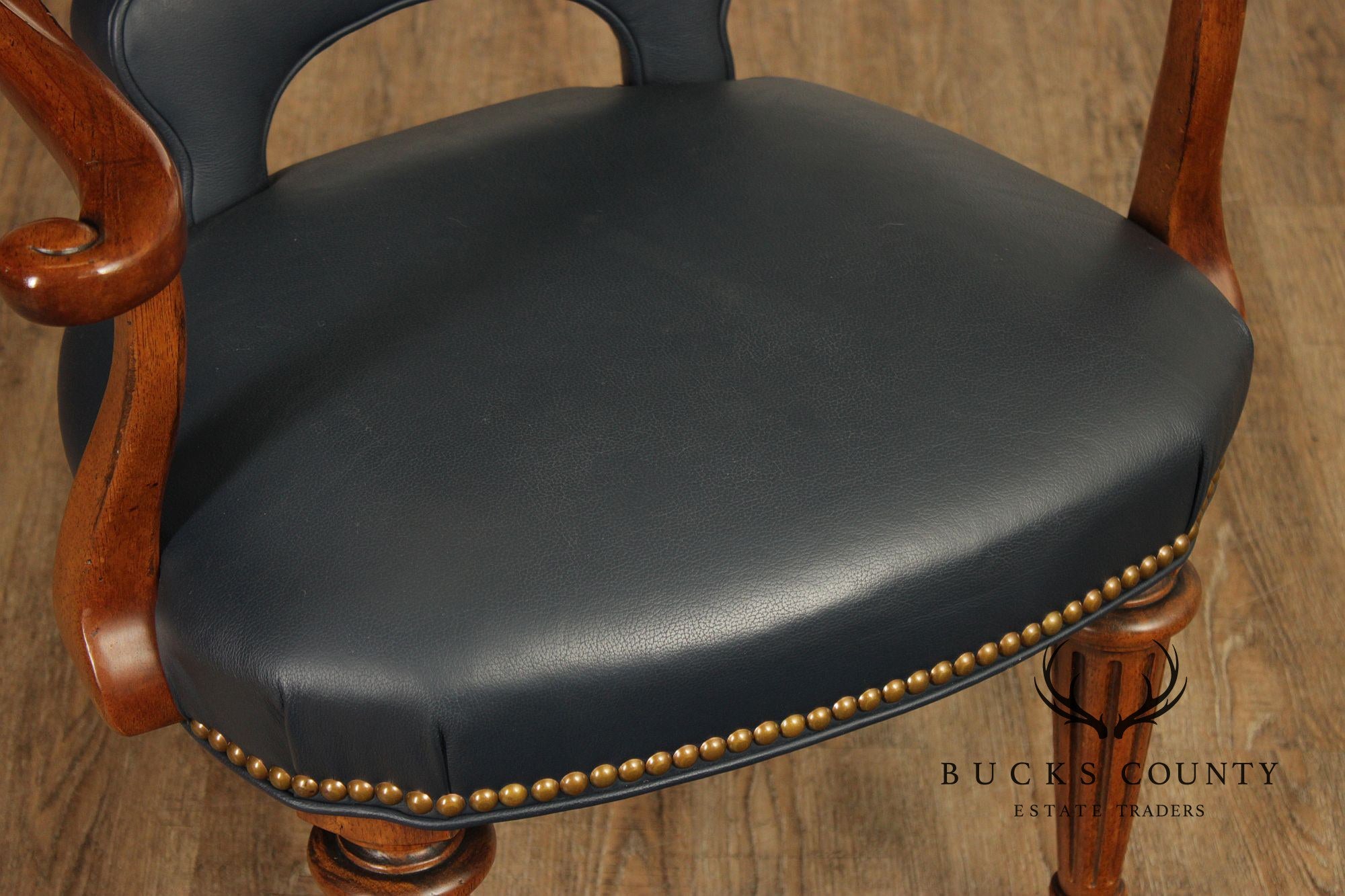 Century Furniture Set of Four Leather Armchairs