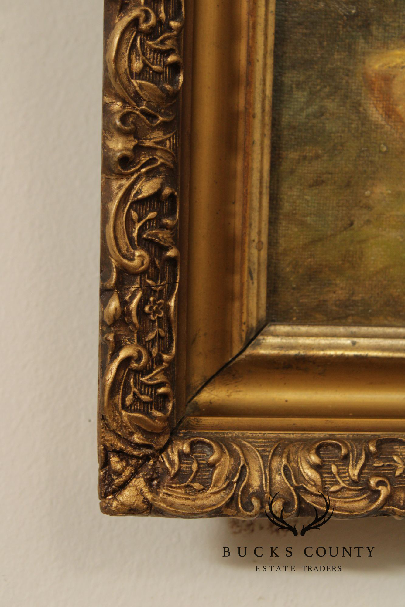 James Vincent Maginn Framed Painting, A Brood of Baby Chickens