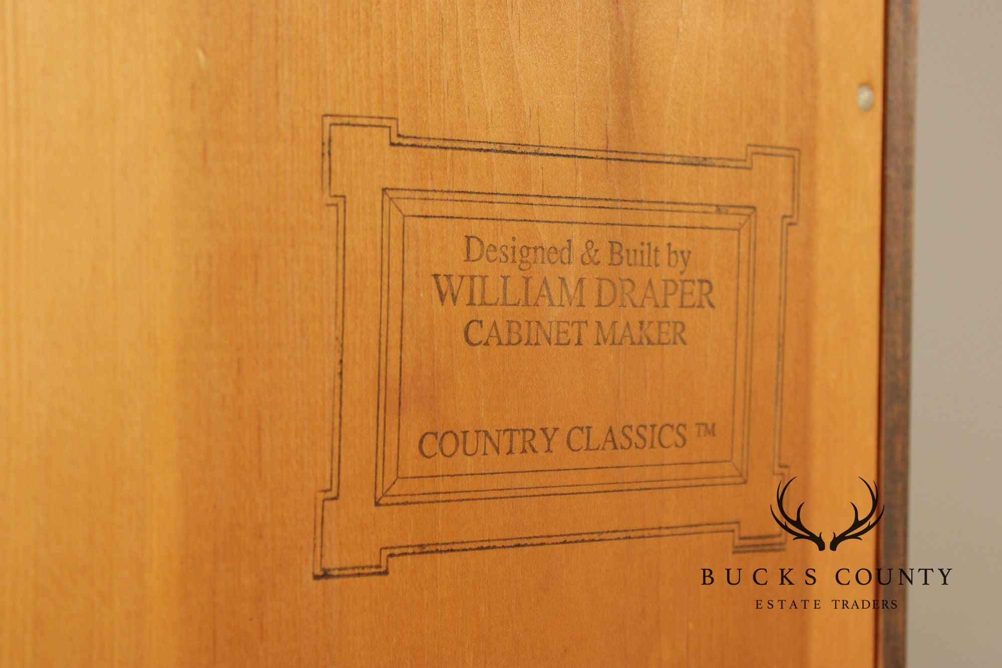 William Draper Country Classics Pine Two Door Narrow Storage Cabinet