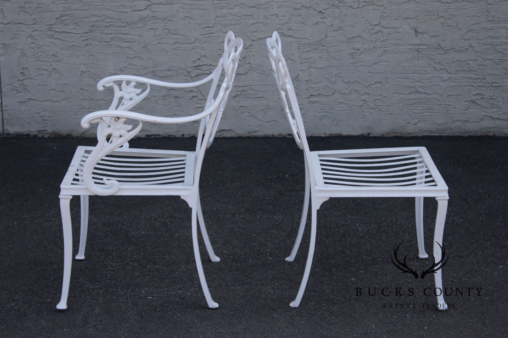 Brown Jordan Set of Eight Cast Aluminum 'Day Lily' Outdoor Dining Chairs