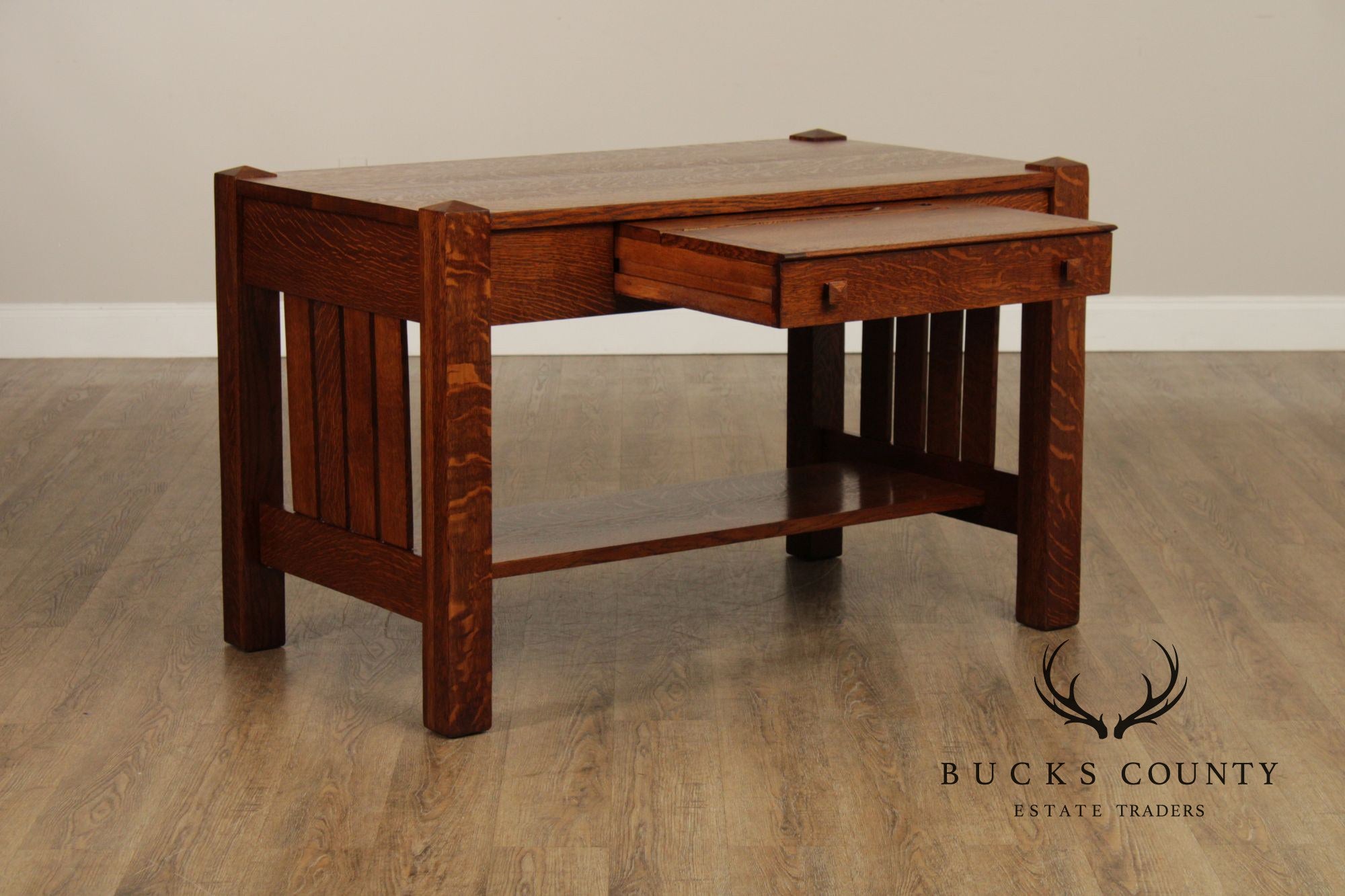 Antique Mission Oak Library Table