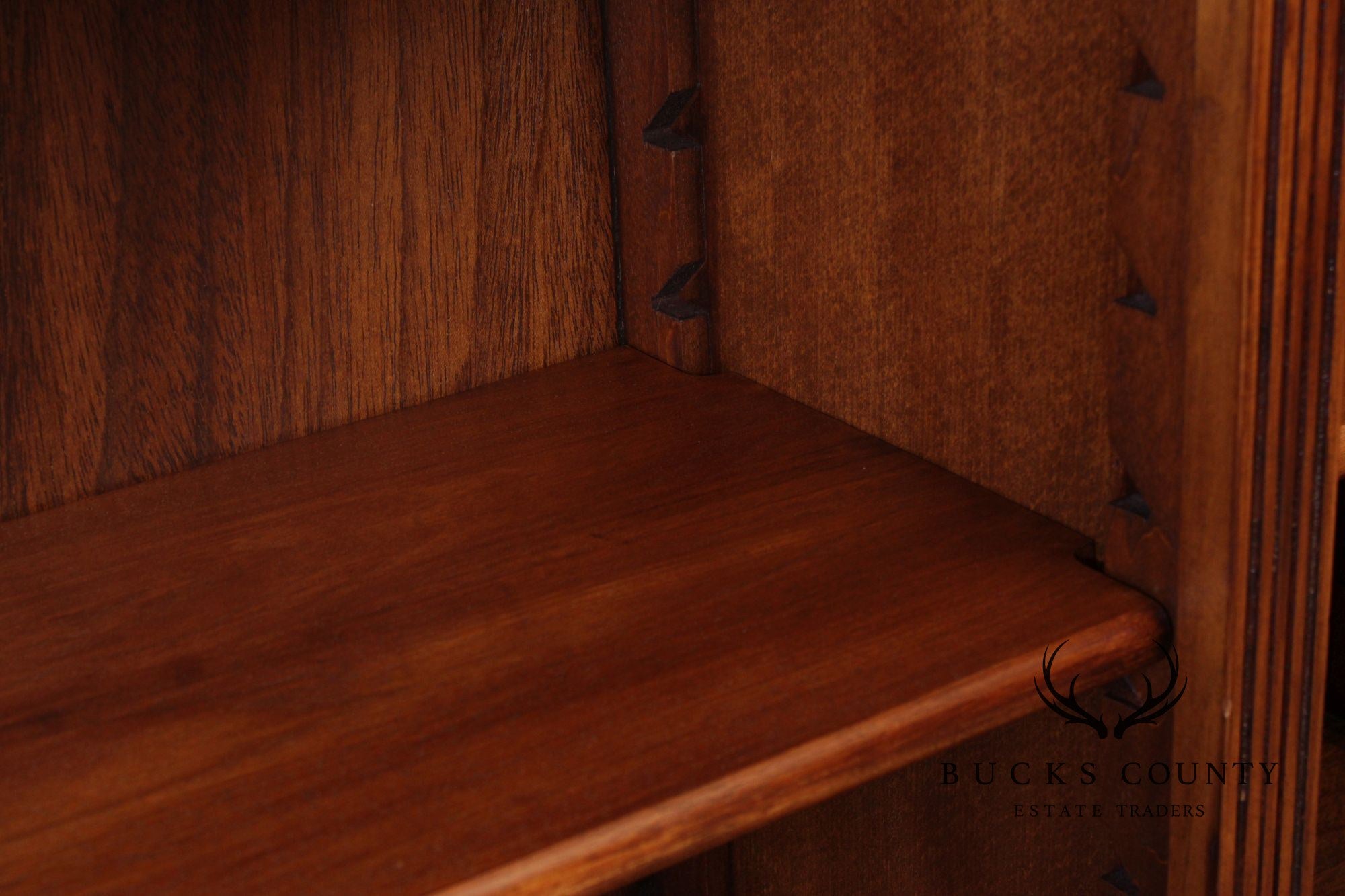Quality Pair Of English Walnut Open Bookcases