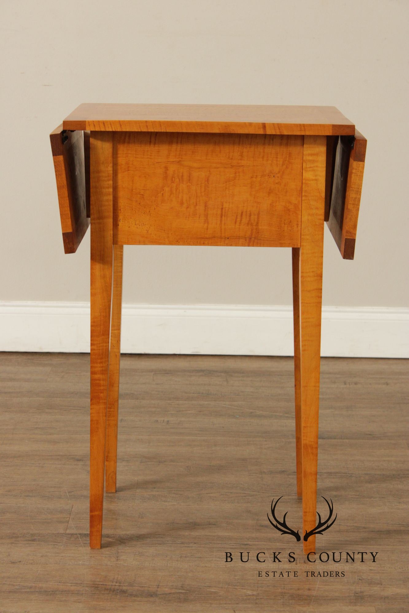 Federal Style Tiger Maple Pembroke Side Table