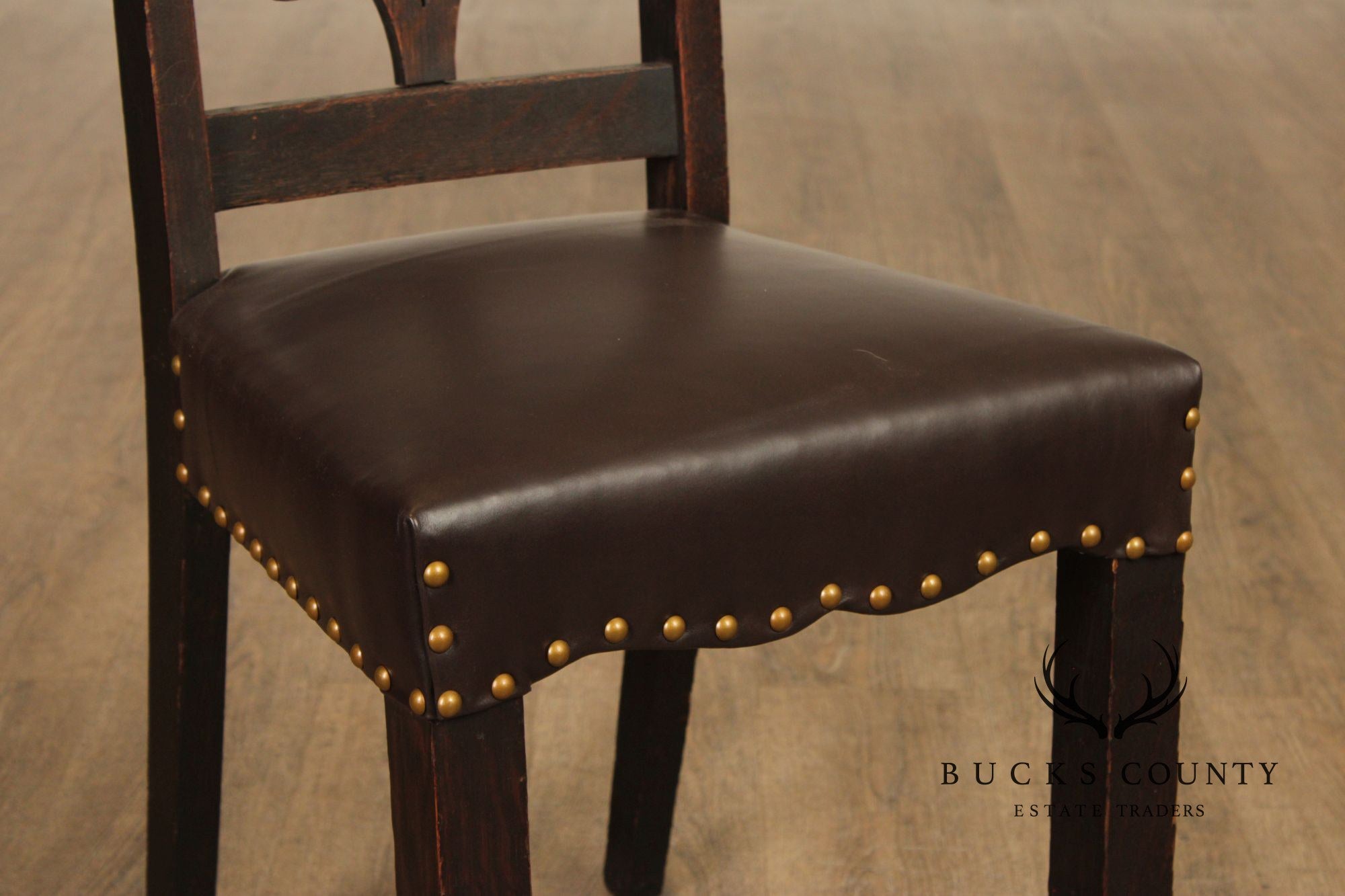 Michigan Chair Co. Antique Oak Arts & Crafts Hall Chair