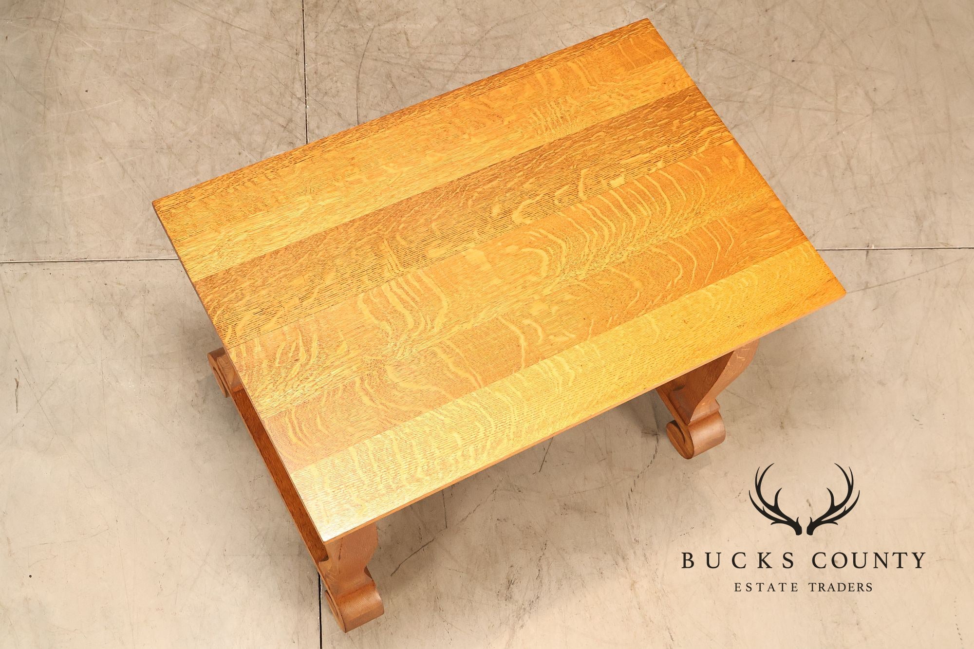 Empire Style Antique Oak Library Table
