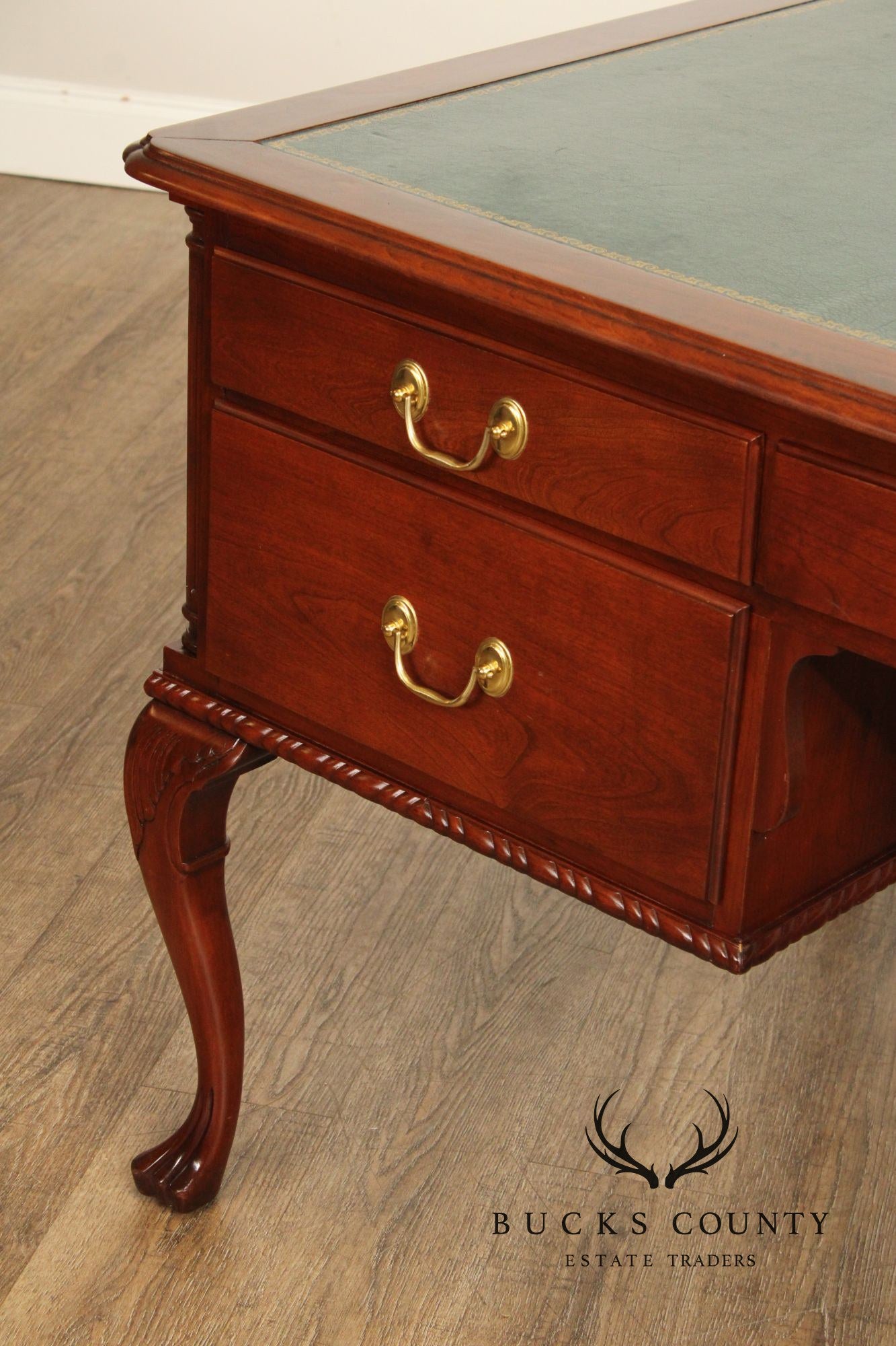Harden Georgian Style Cherry Leather Top Executive Writing Desk