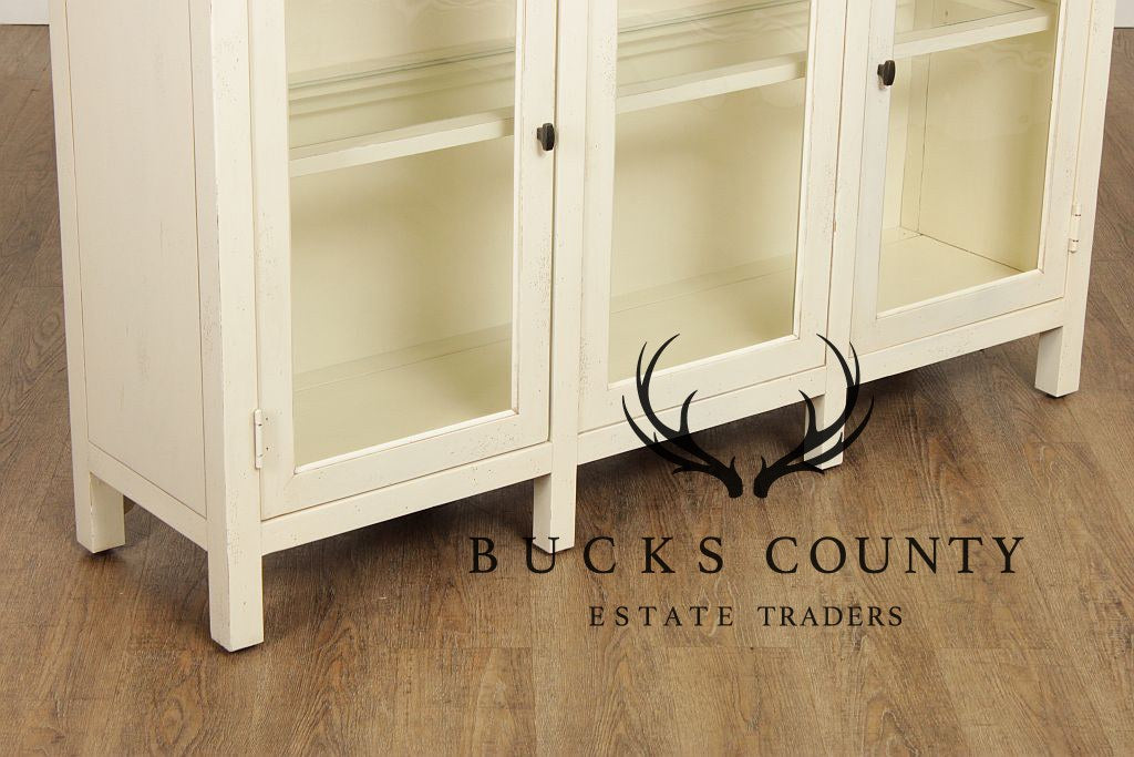 Drexel Heritage Painted Glass Door Display Bookcase Credenza