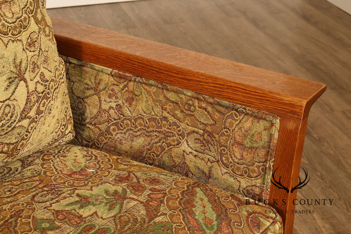 Stickley Mission Collection Oak Sofa With Loose Cushions