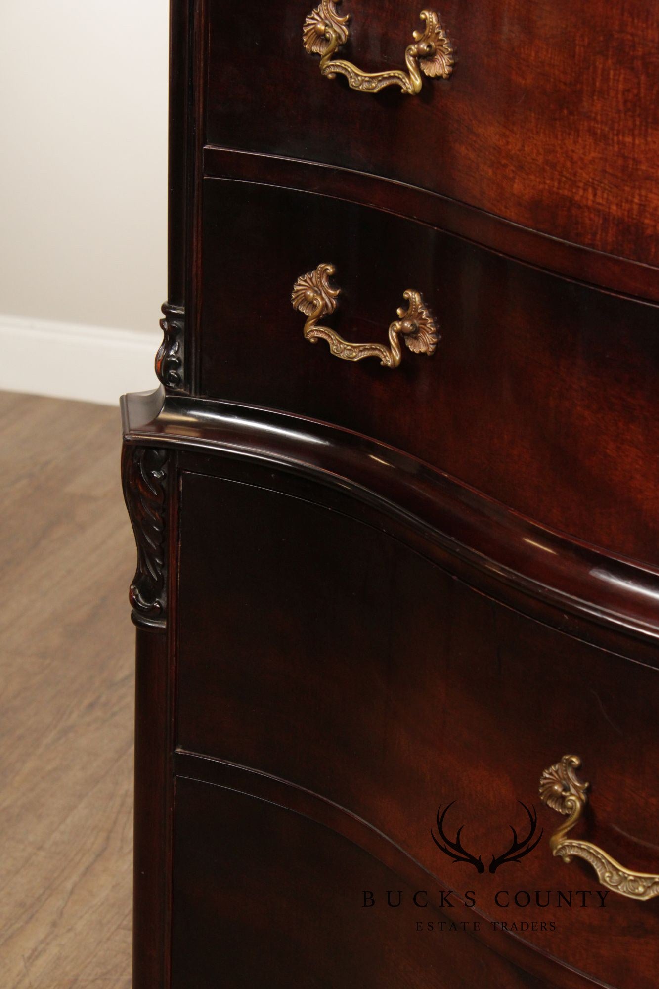 Vintage 1940s Mahogany Tall Chest