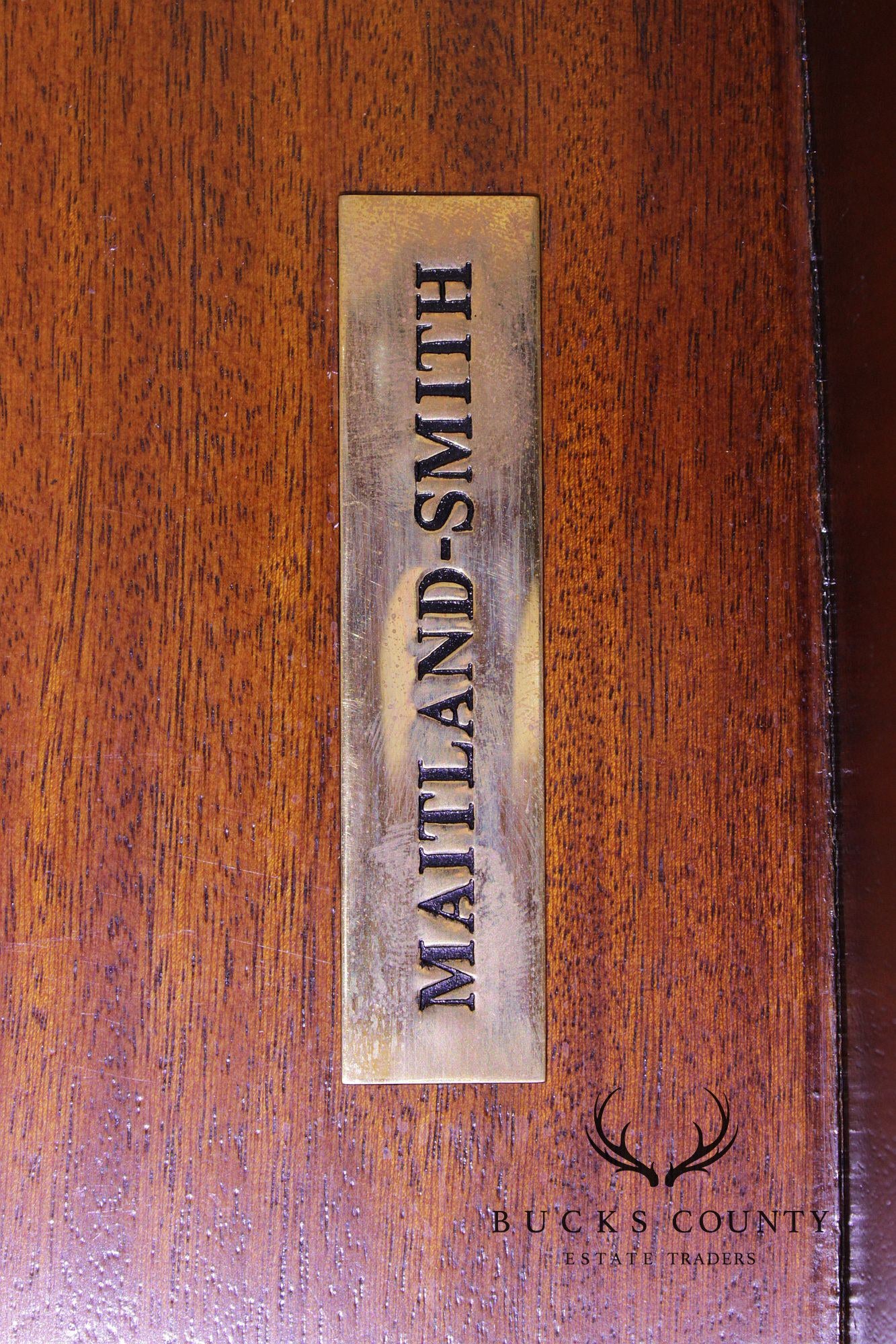 Maitland Smith Hepplewhite Style Deep Mahogany Inlaid Demilune Sideboard