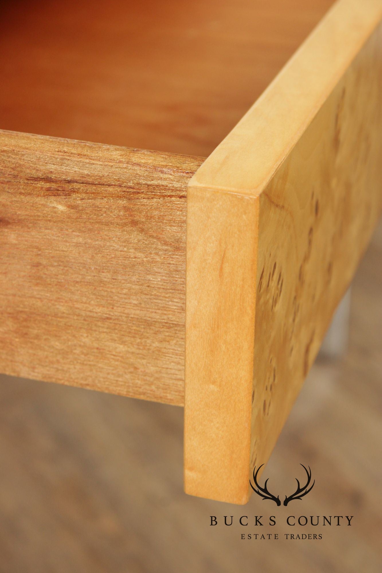 1970's Modern Burlwood and Chrome Writing Desk