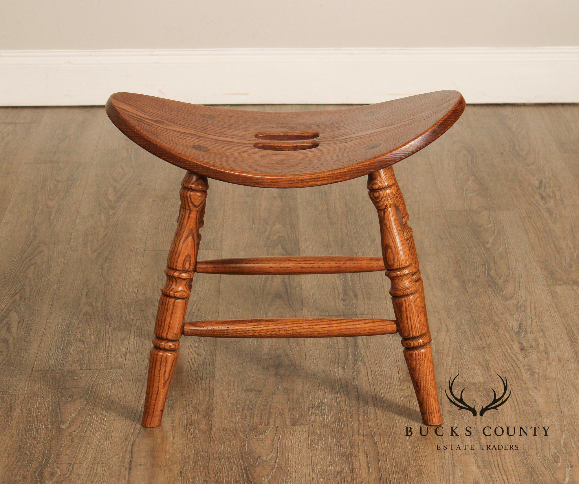 Quality Oak Saddle Seat Stool