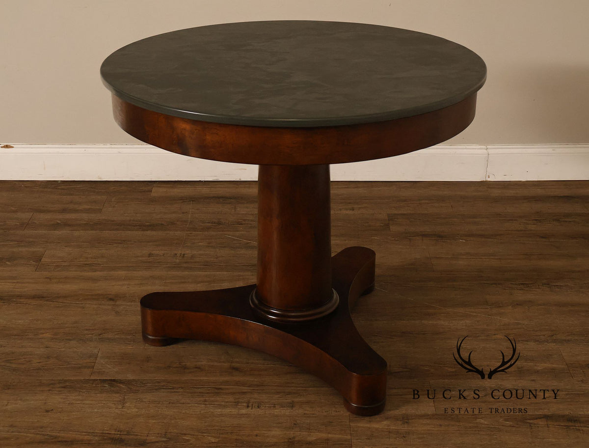 Williams Sonoma Empire Style 36” Round Stone Top Center Table