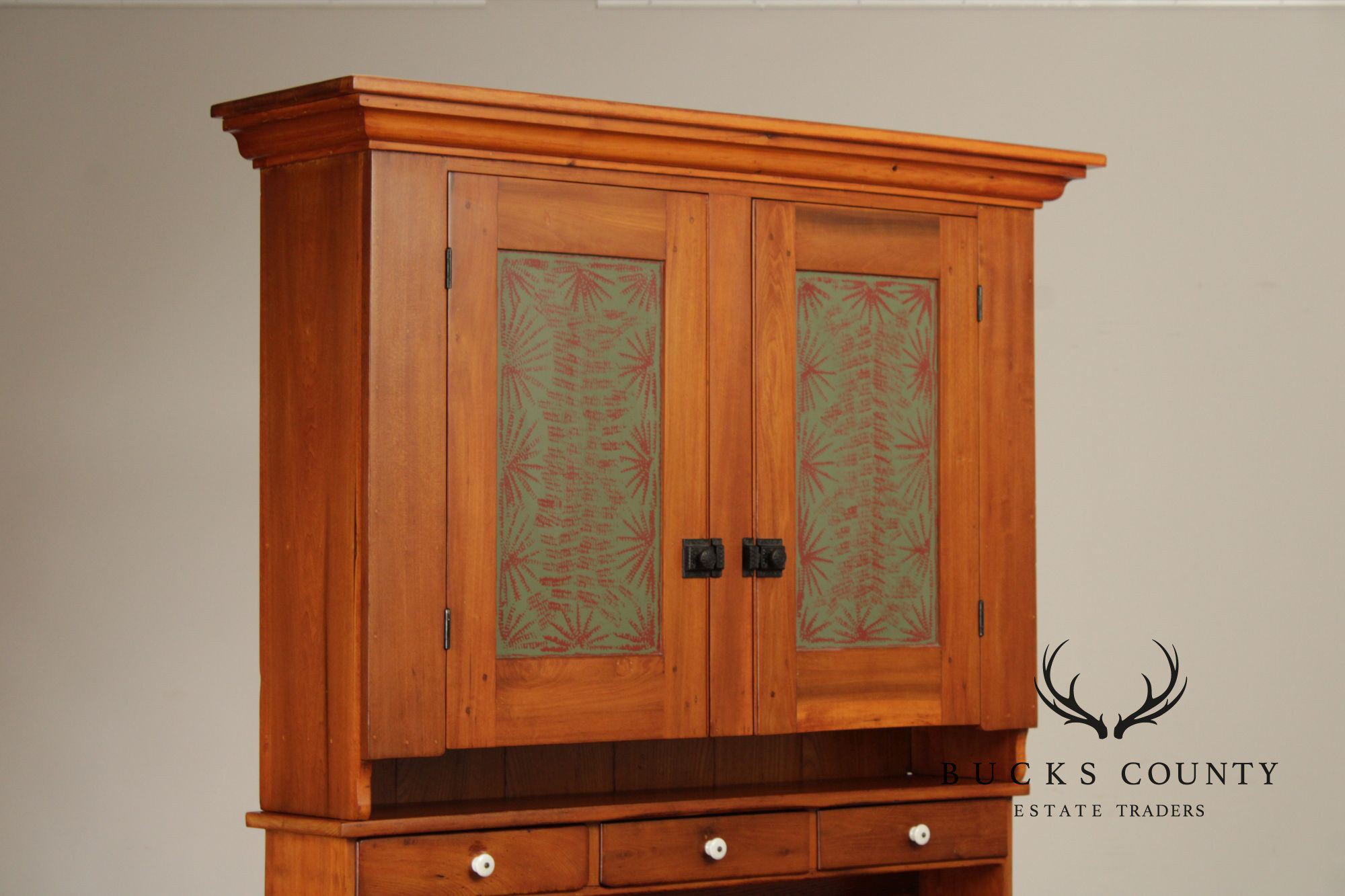 Custom Amish Crafted Primitive Farmhouse Hutch Cabinet