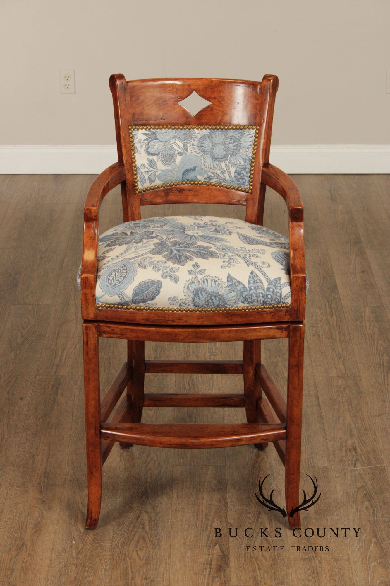 Bausman & Co. Rustic Style Pair of Swivel Barstools