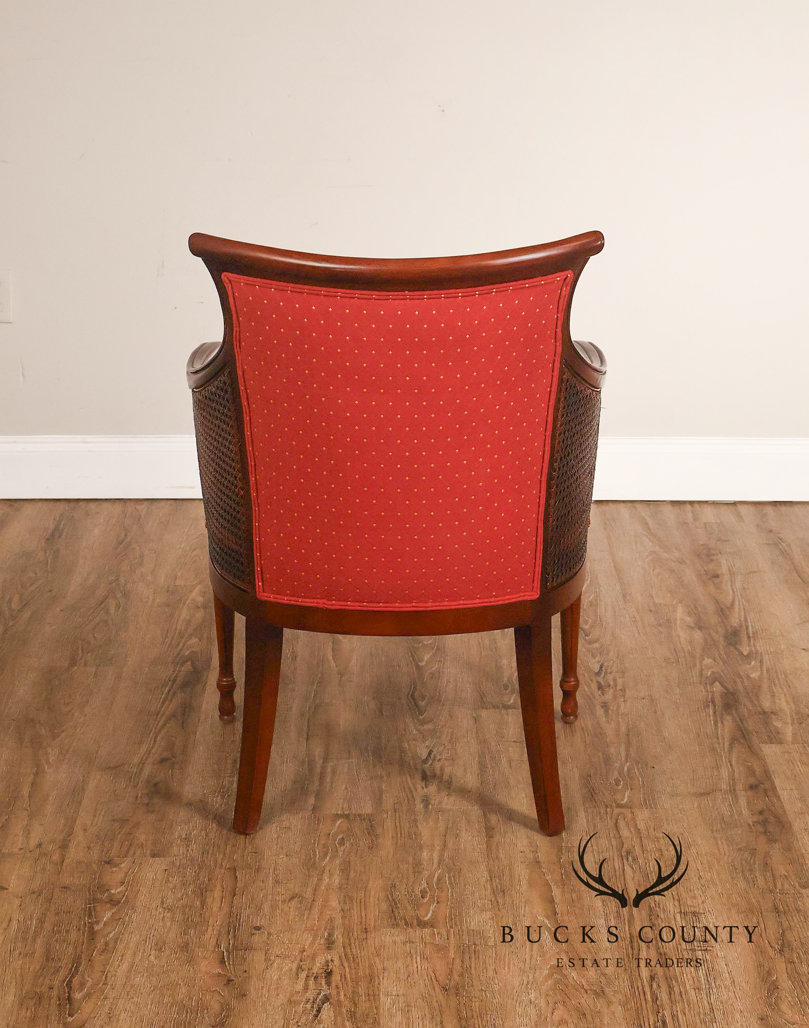 Bassett Federal Style Mahogany Cane Back Accent Chair