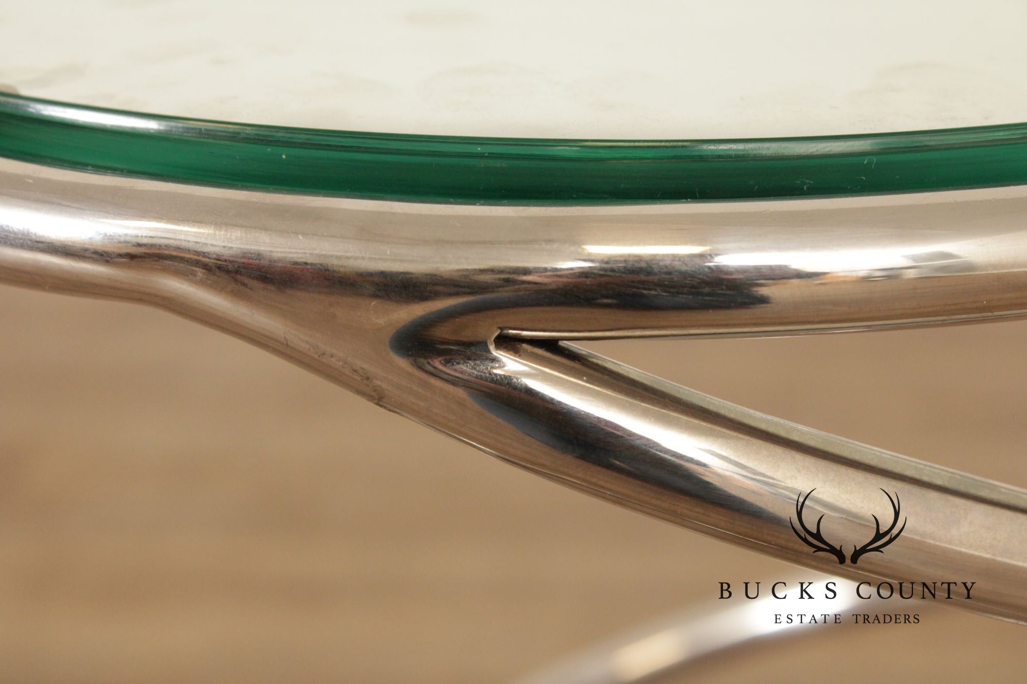 Pace Collection Modern Glass Top Spiral Side Table