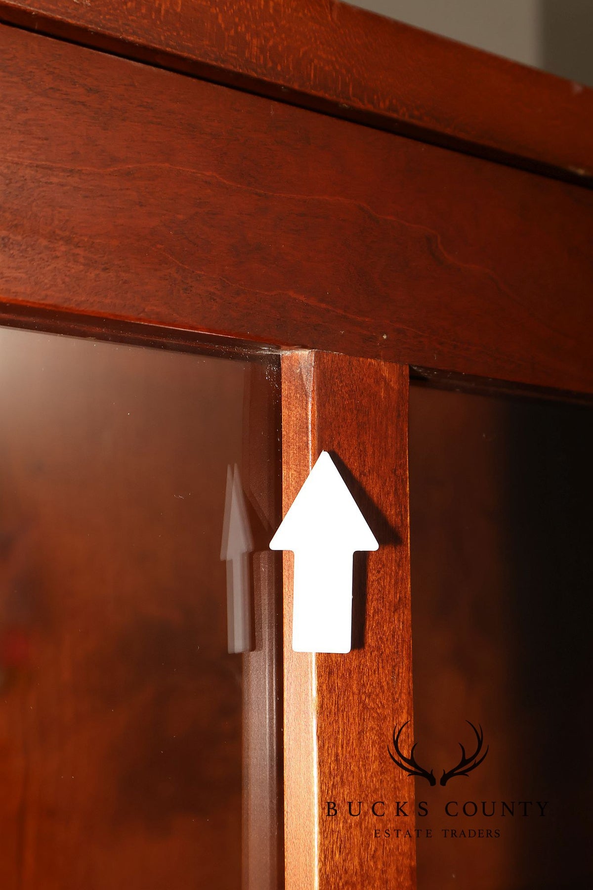 Robert Bergelin Company Custom Arts And Crafts Cherry Glass Door Bookcase Cabinet
