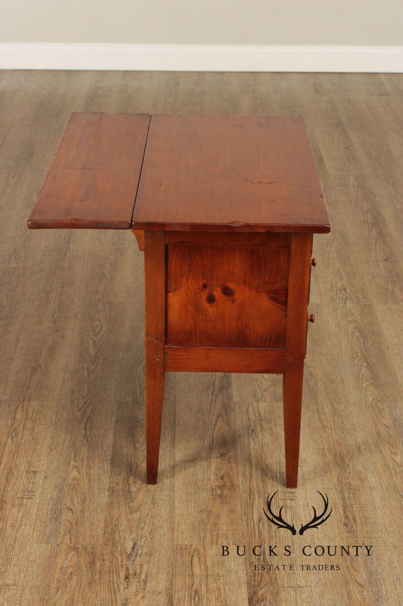 Shaker Style Custom Pine Drop-Leaf Sewing Cabinet