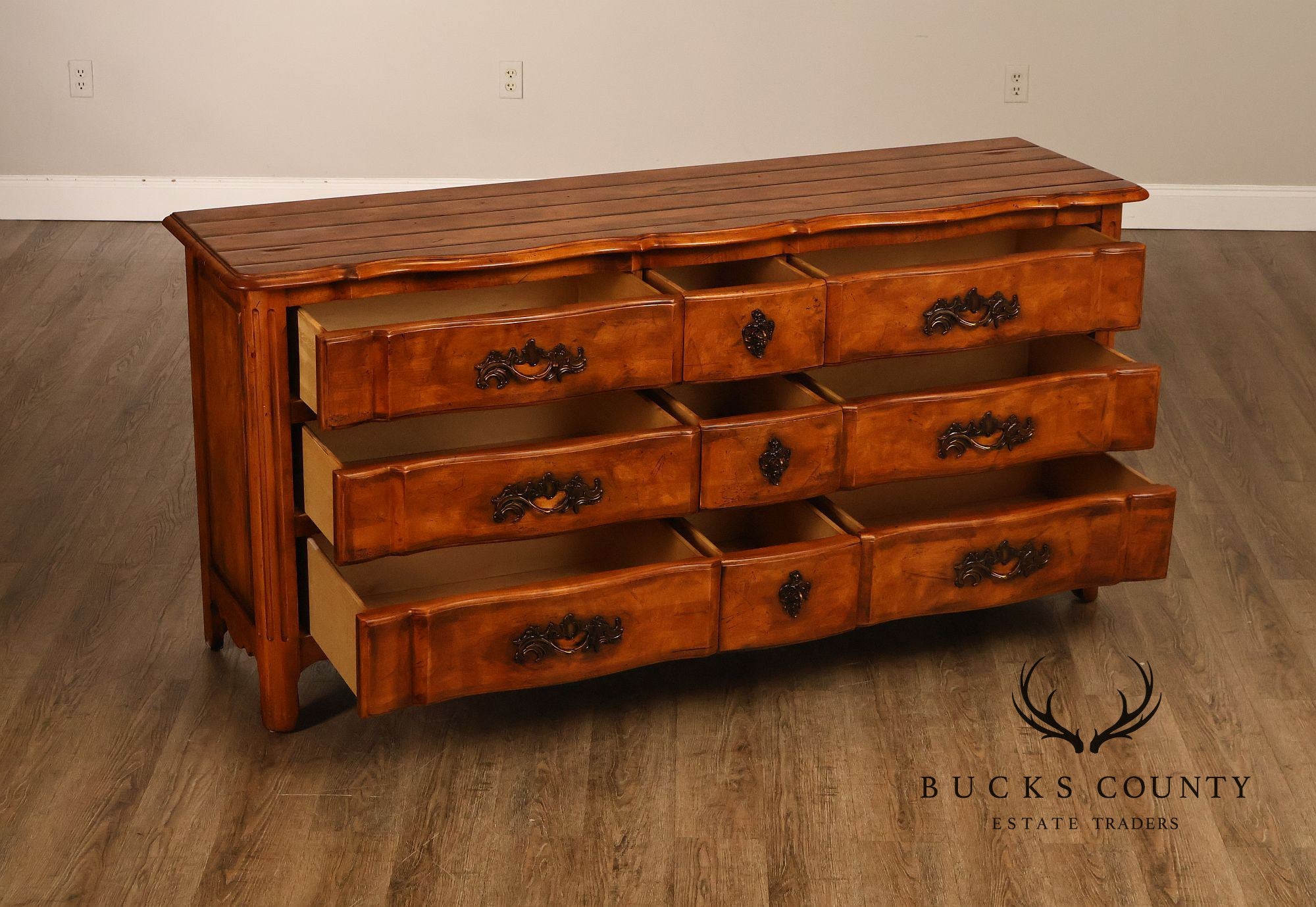 Century Louis XV Style French Provincial Triple Dresser
