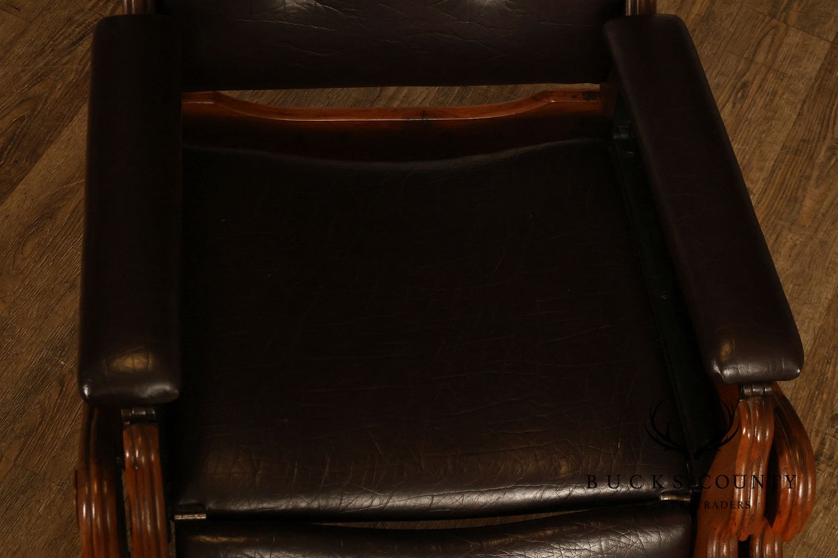 Antique Victorian Carved Walnut Reclining Armchair