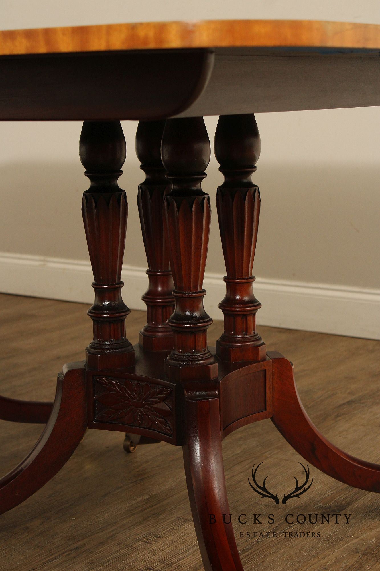 Baker Historic Charleston Reproductions Double Pedestal Mahogany Dining Table