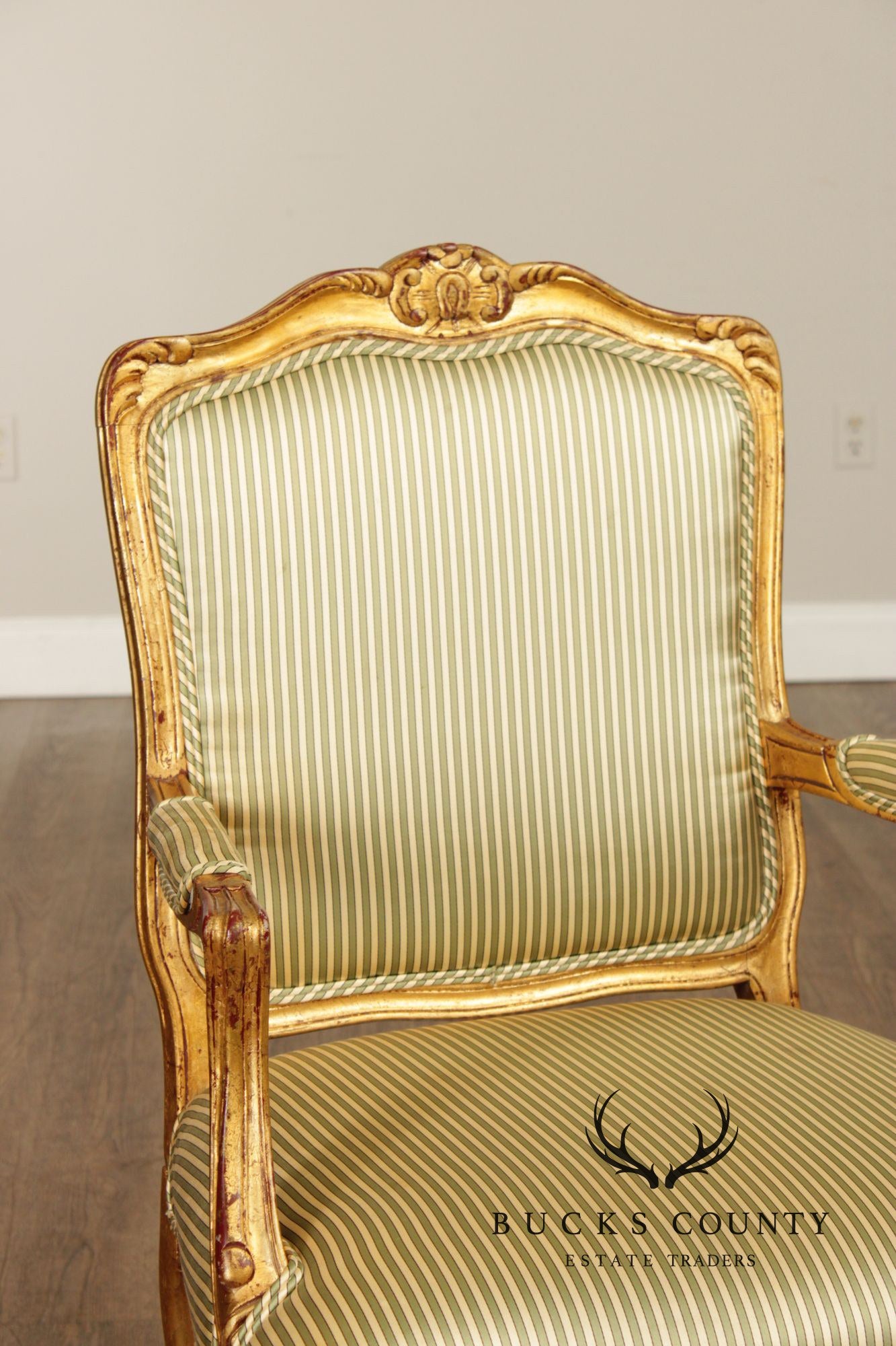 French Louis XV Style Set of Eight Giltwood Dining Armchairs