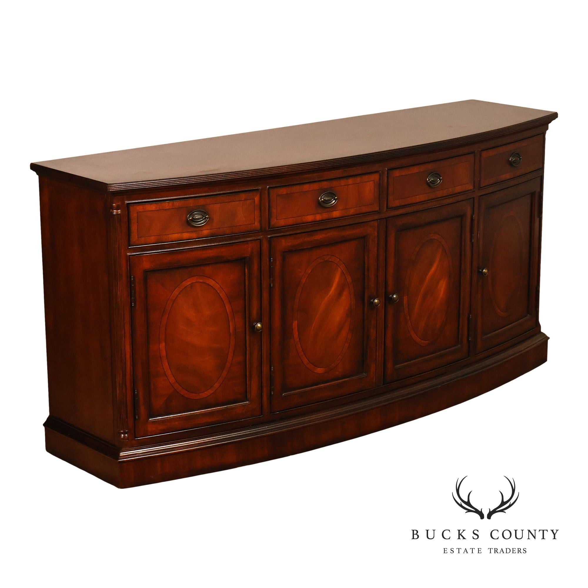 Drexel Heritage British Accents Curved Mahogany Dining Buffet Sideboard