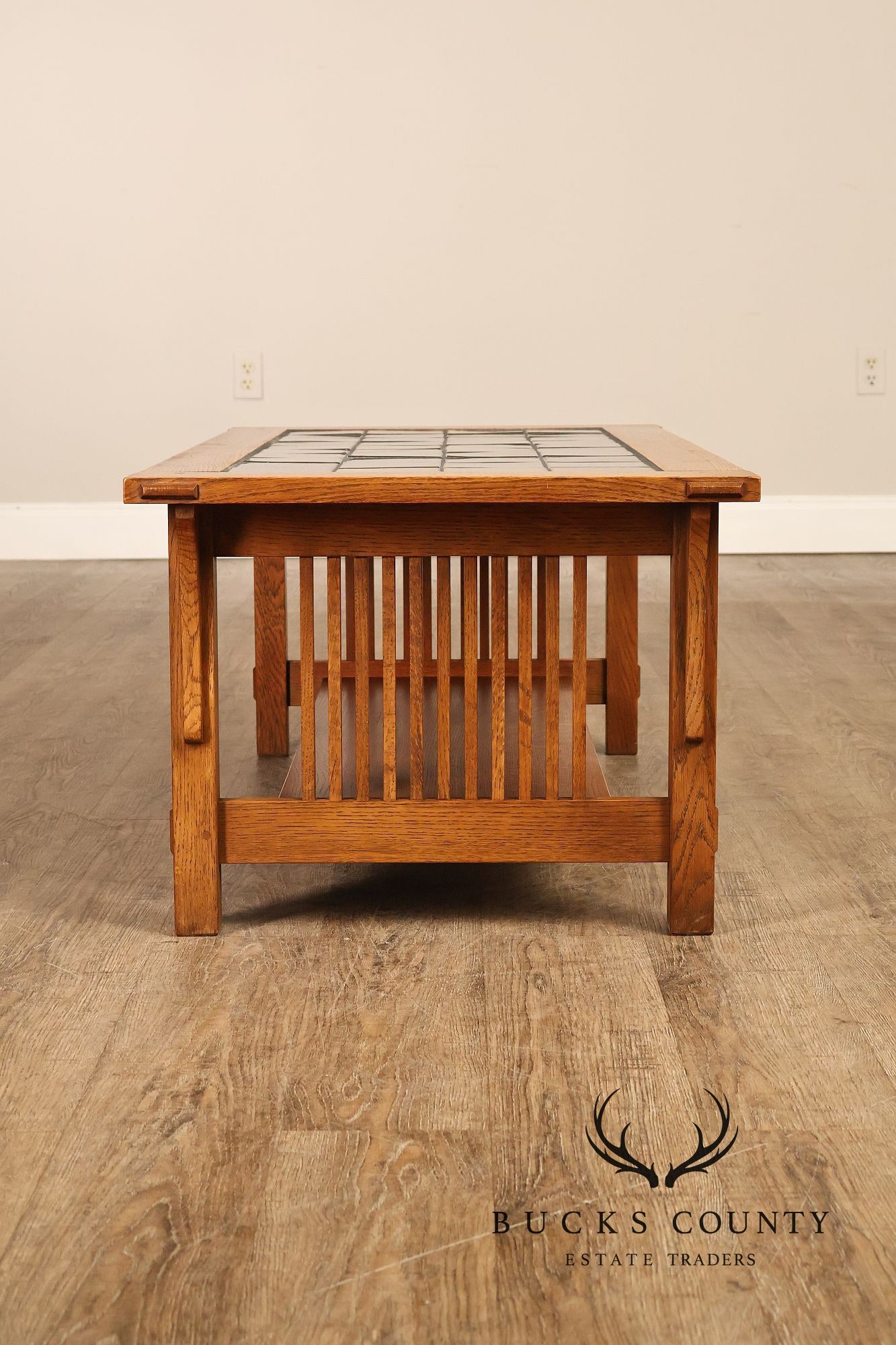Stickley Mission Collection Oak Tile Top Coffee Table