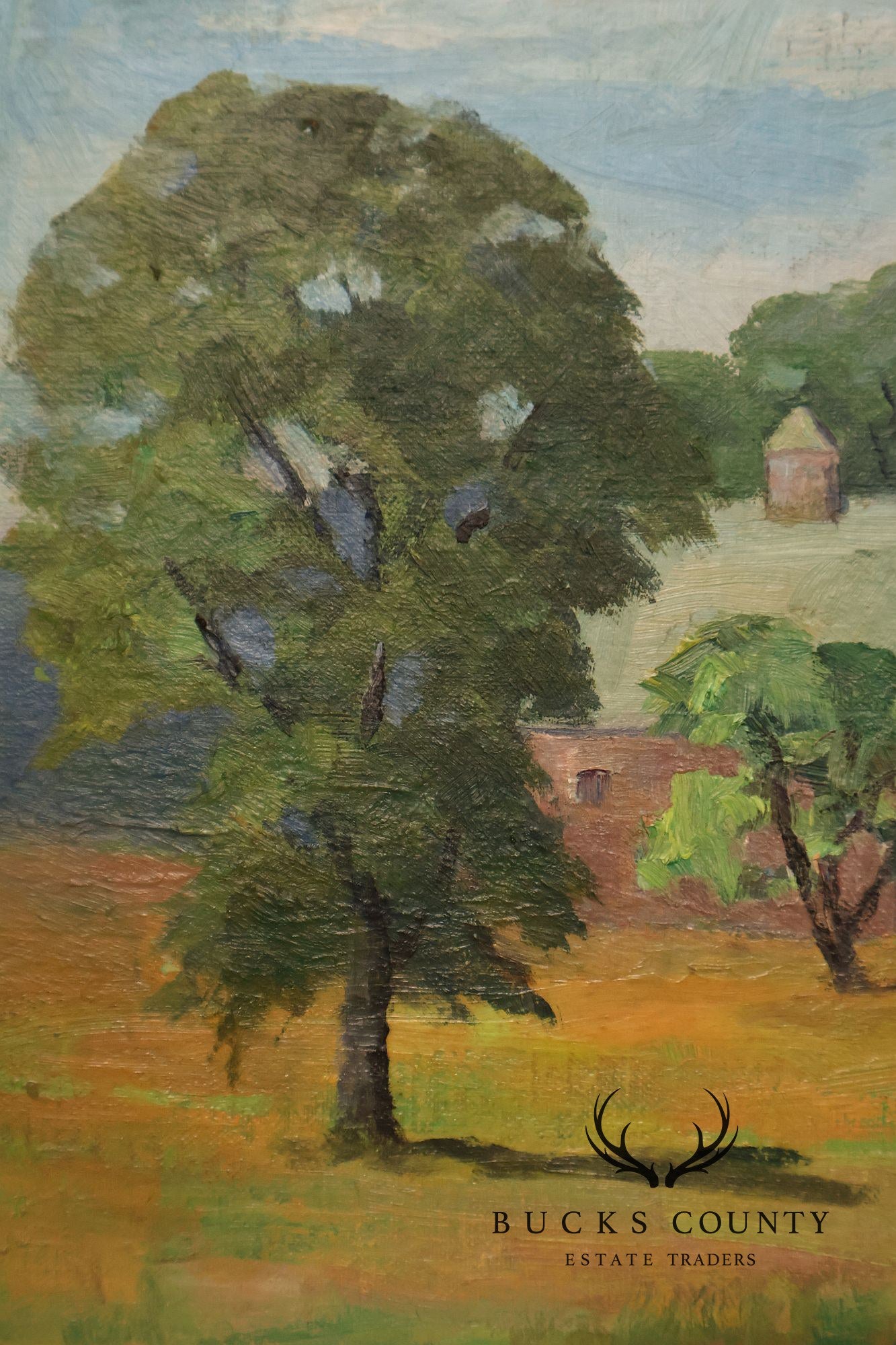 Alice Weed Framed Oil Painting, New England Farmstead