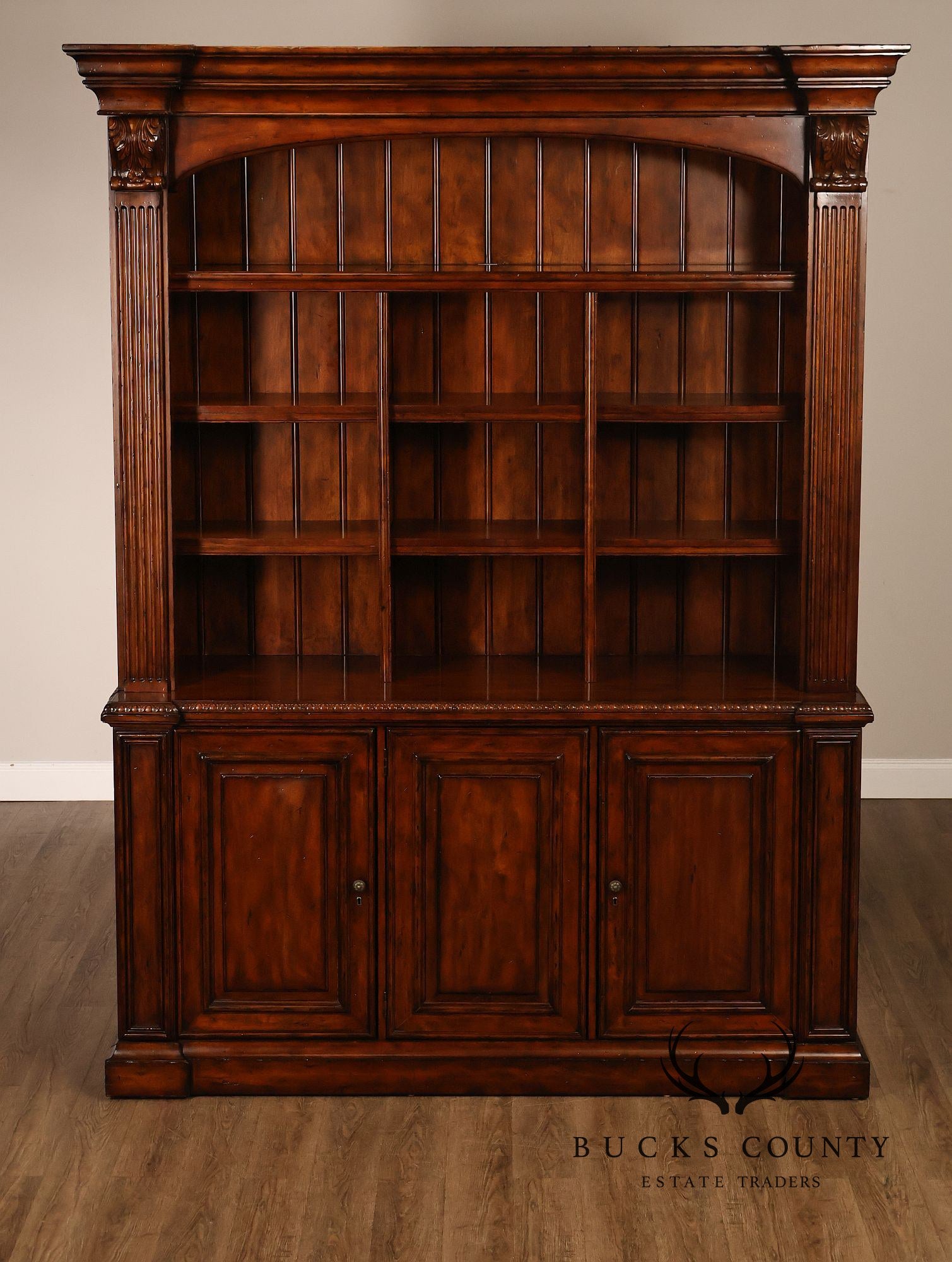 Sligh Large Traditional Lighted Bookcase Cabinet