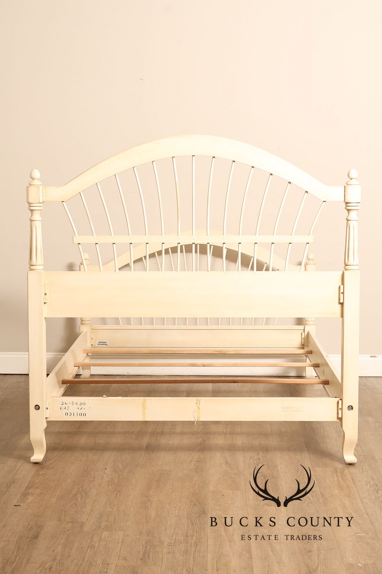 Ethan Allen French Country Style Cream Painted Full Spindle Bedframe