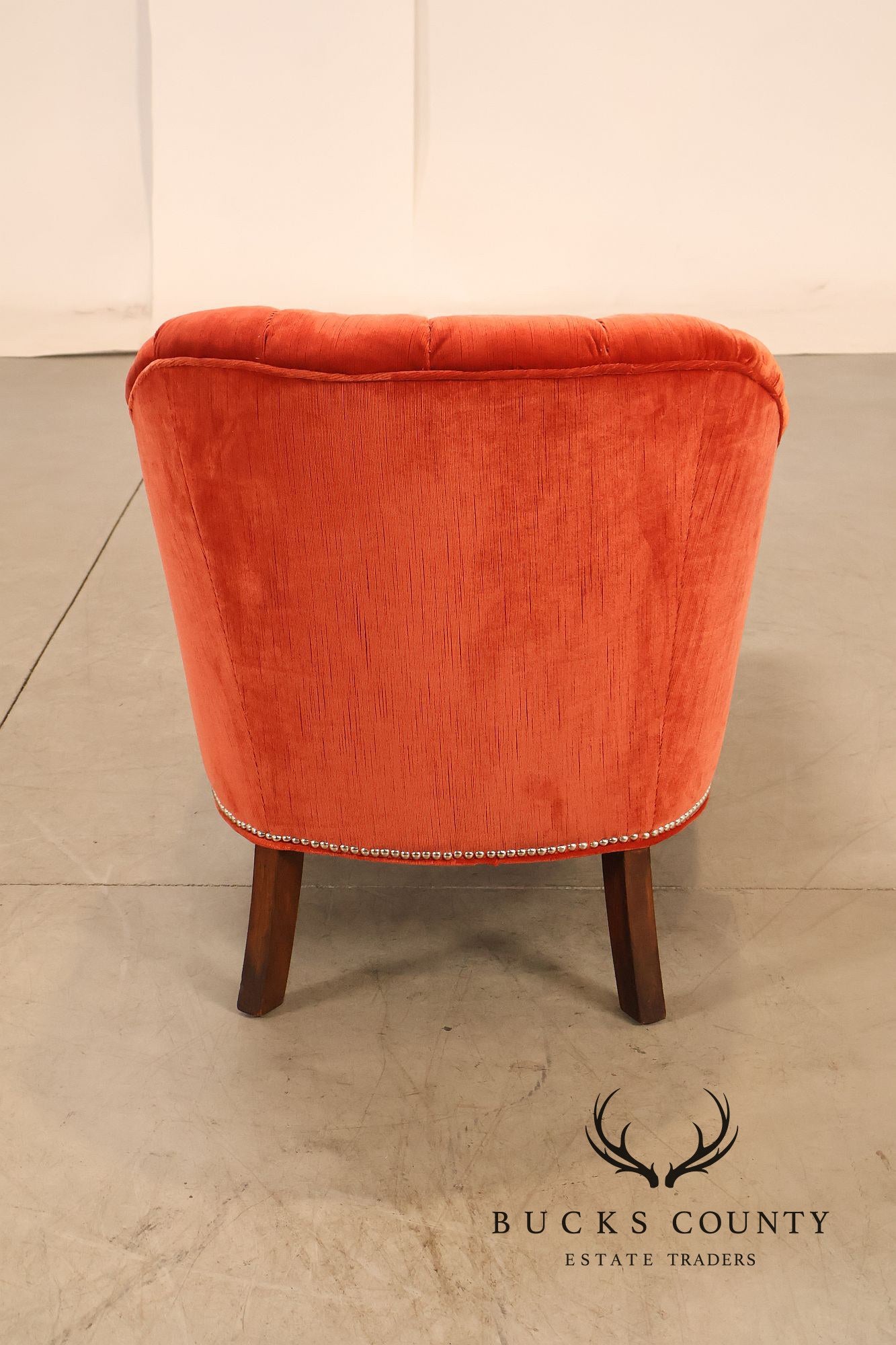 Vintage Channel Back Upholstered Chaise Lounge