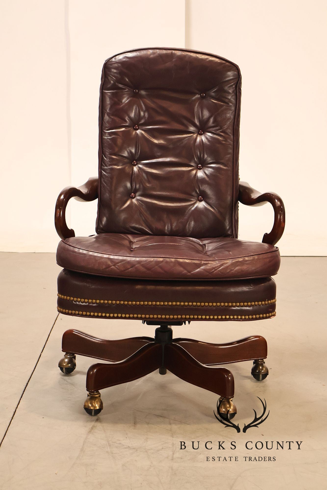 Hancock & Moore Vintage Burgundy Leather Executive Office Chair