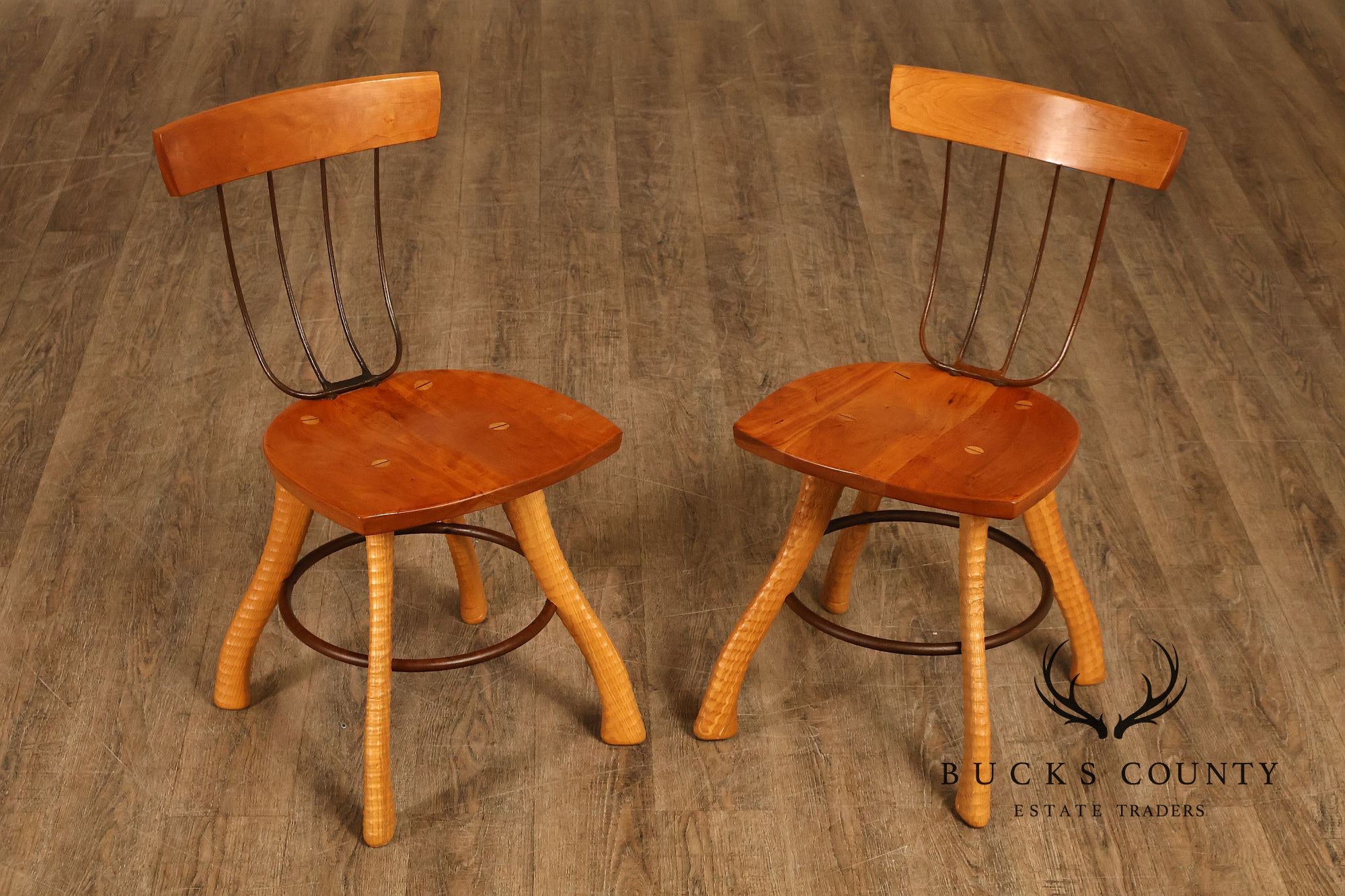 Bradford Woodworking Pair of Pitchfork Side Chairs