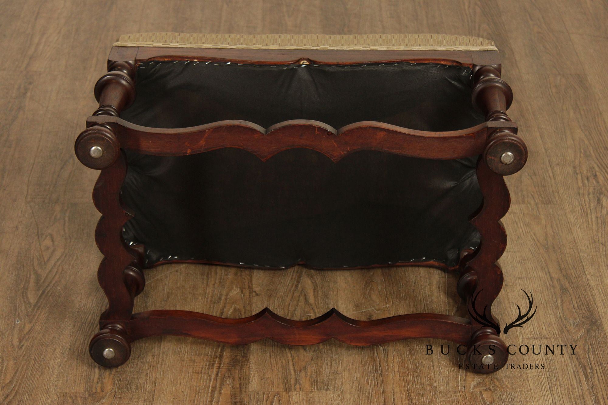 William & Mary Style Antique Carved Mahogany Bench