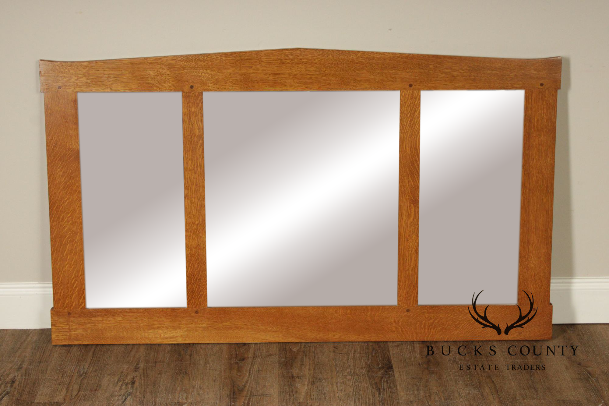 Stickley Mission Collection Oak Three Glass Mirror