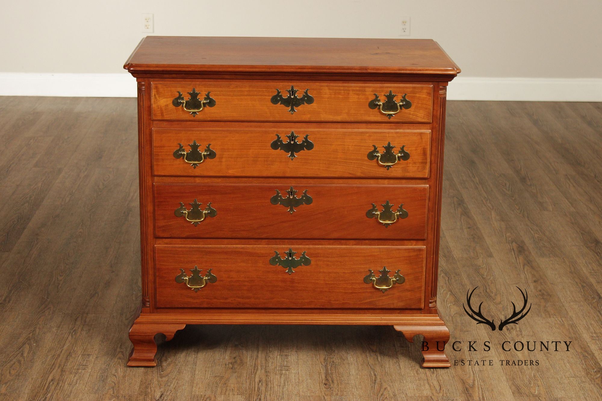 Robert Whitley Chippendale Style Hand Crafted Cherry Chest Of Drawers