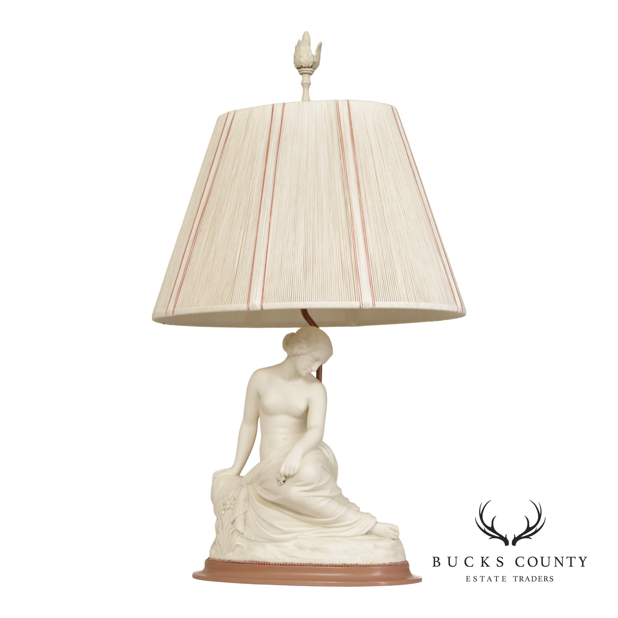 William Calder Marshall Bisque 'Resignation' Table Lamp