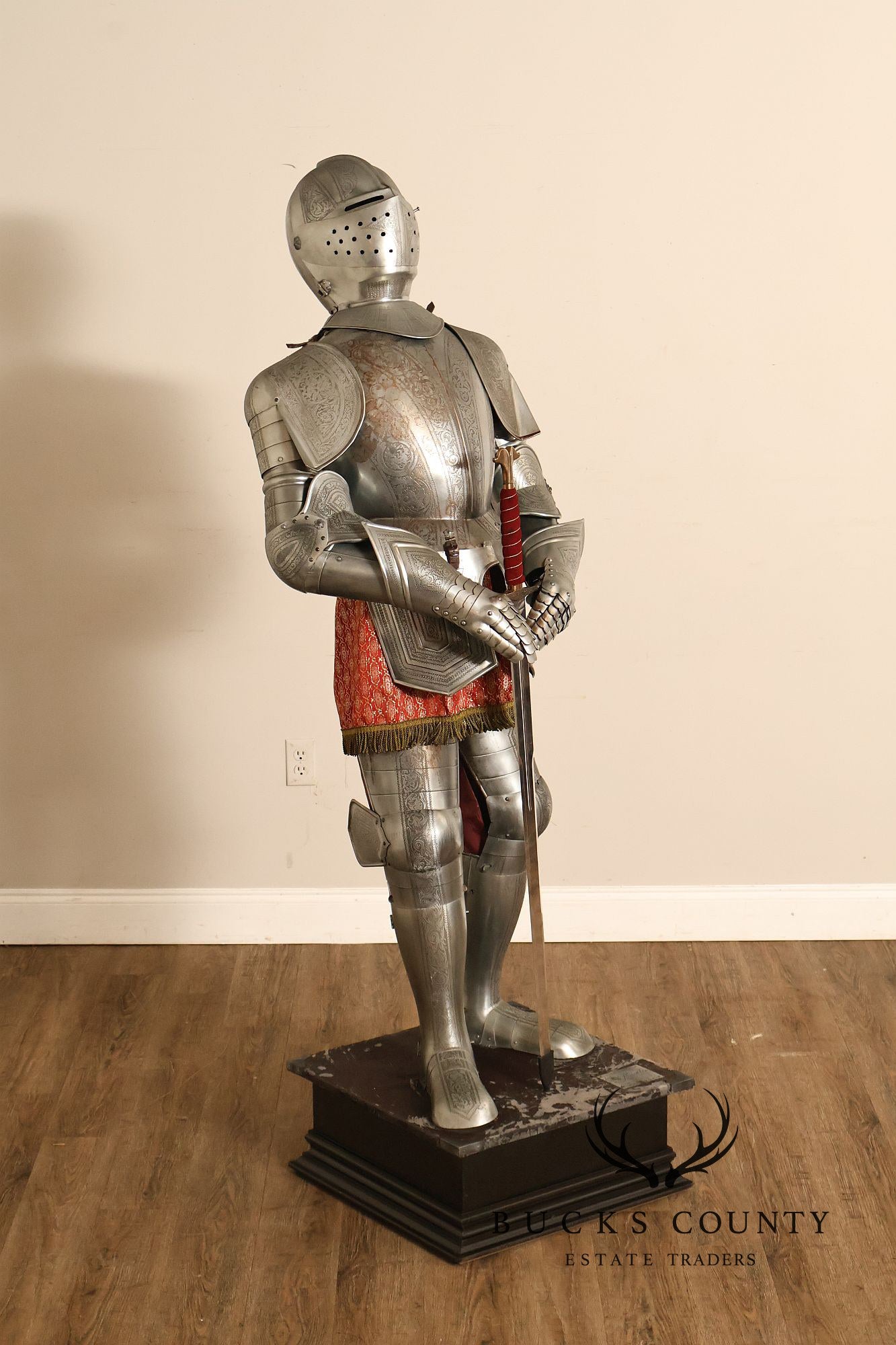 Marto Toledo Spanish Engraved Full Suit of Armor with Sword