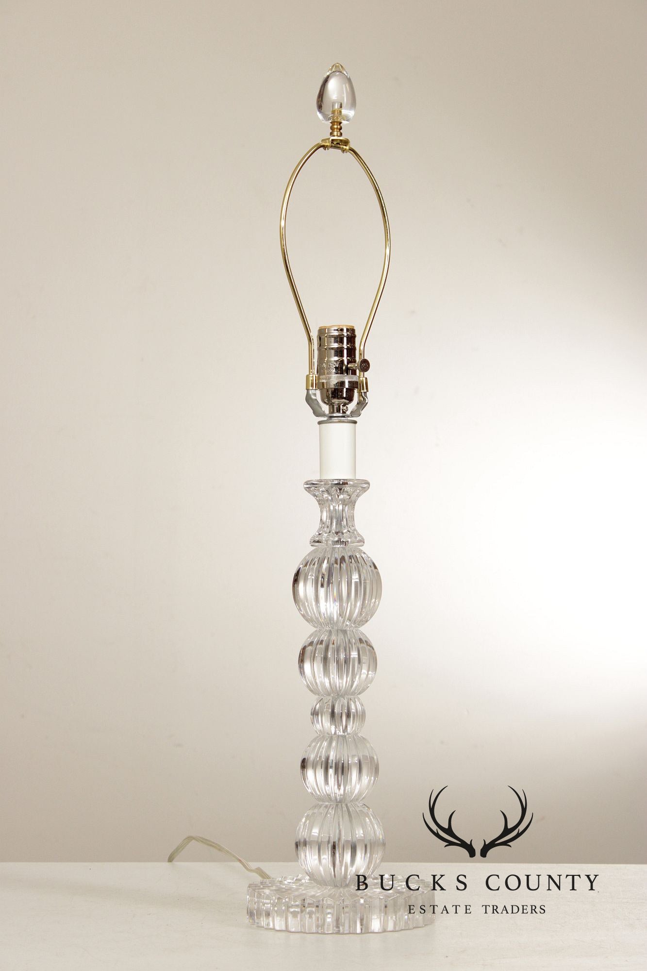 Bradburn Gallery Contemporary Pair of Glass and Lucite Table Lamps