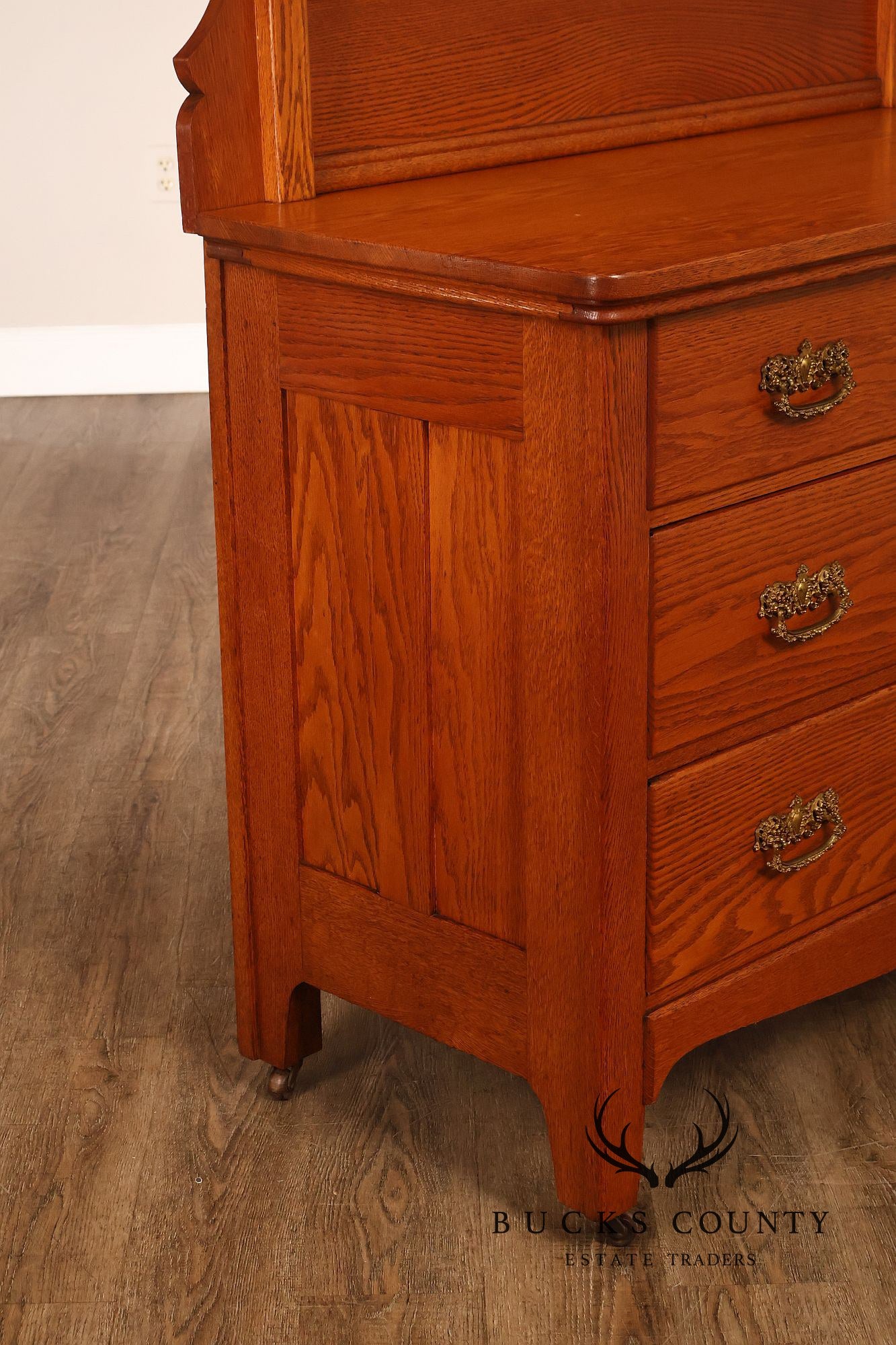 Paine Furniture Renaissance Revival Oak Dresser with Mirror