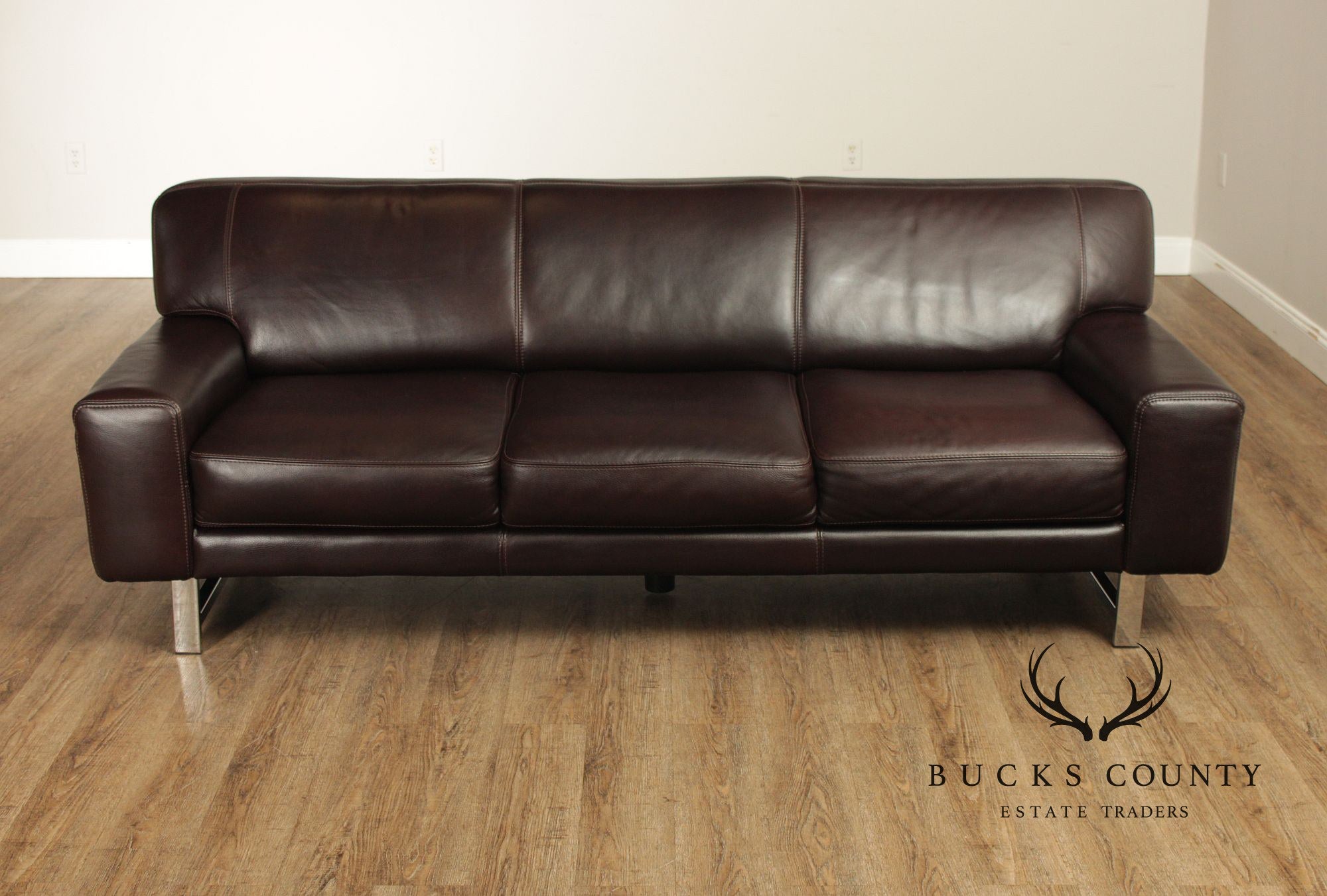 Chateau d’ Ax Brown Italian Leather Sofa