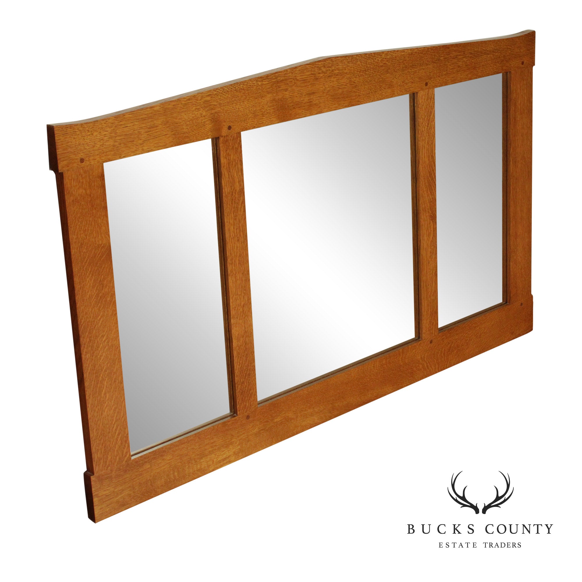 Stickley Mission Collection Oak Three Glass Mirror